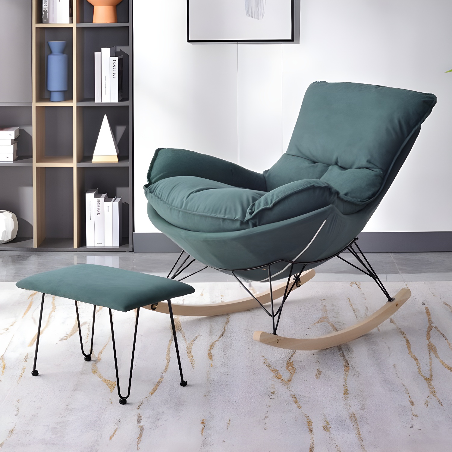 Modern Rocking Chair & Ottoman Set | Ormau - image 5