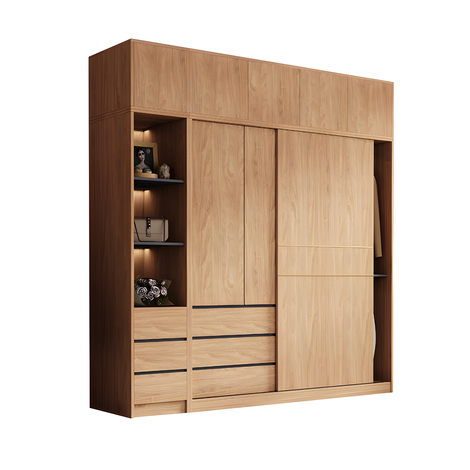Natural Wood Wardrobe Armoire | Ormau - image 32