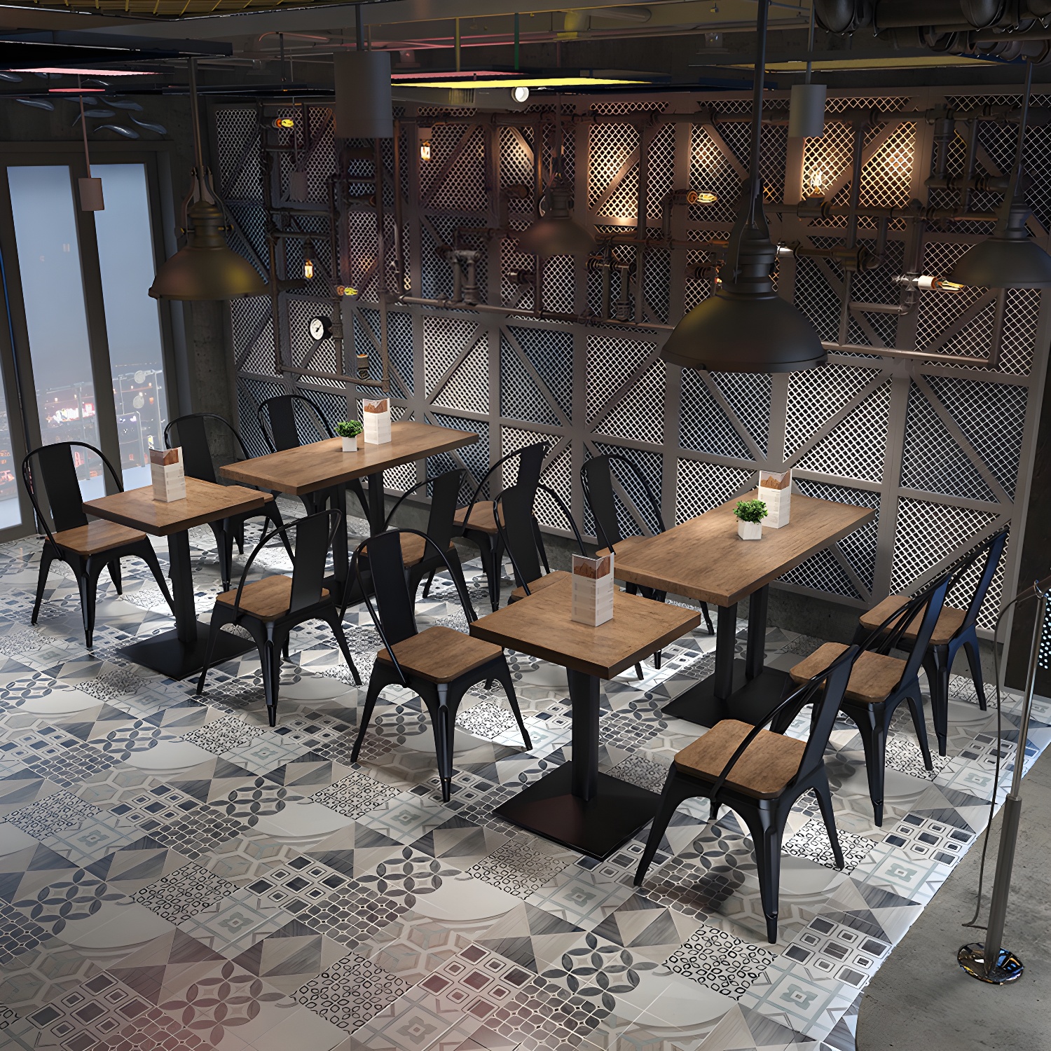 Industrial Pedestal Dining Table | Ormau - image 2