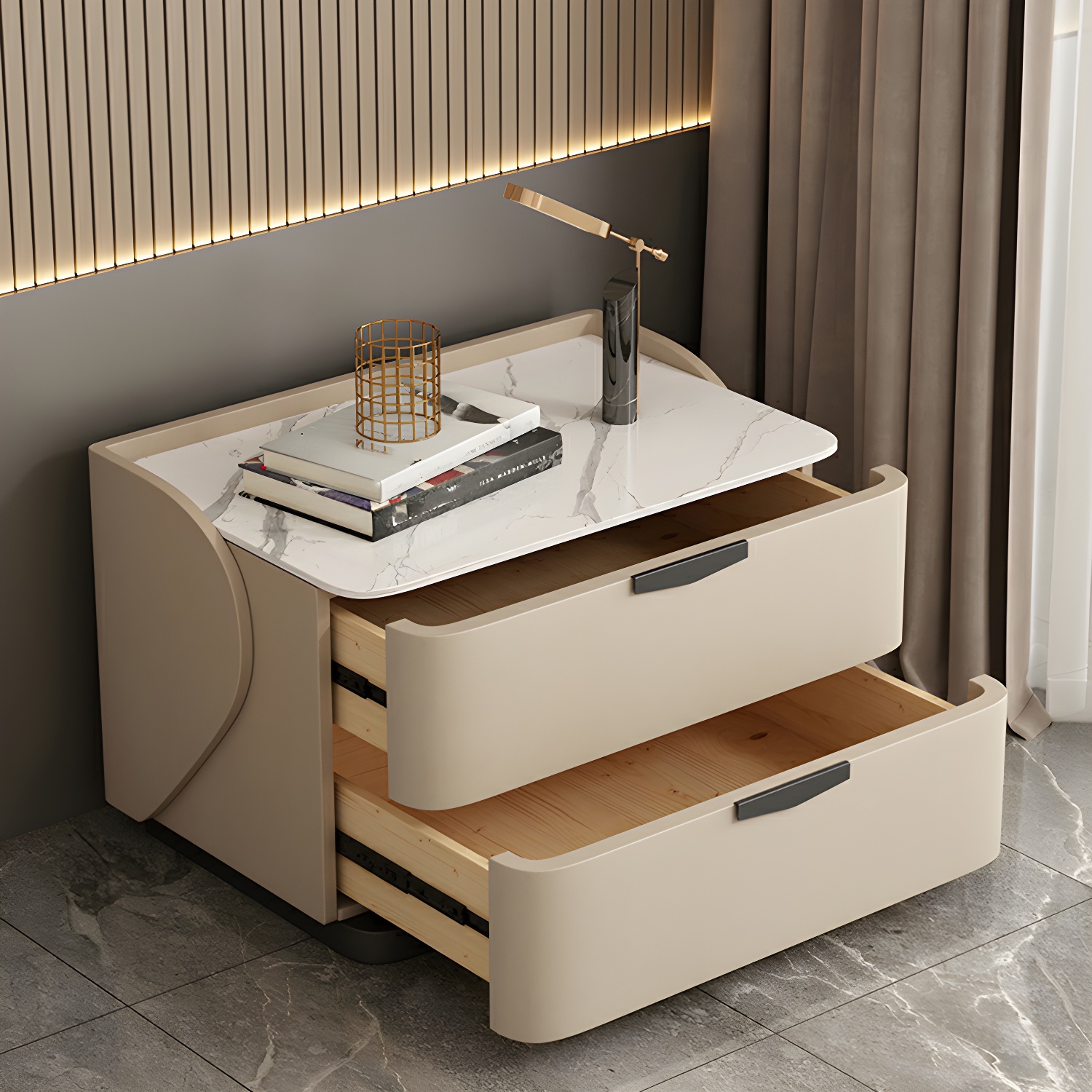 Modern Nightstand with Drawers | Ormau - image 9