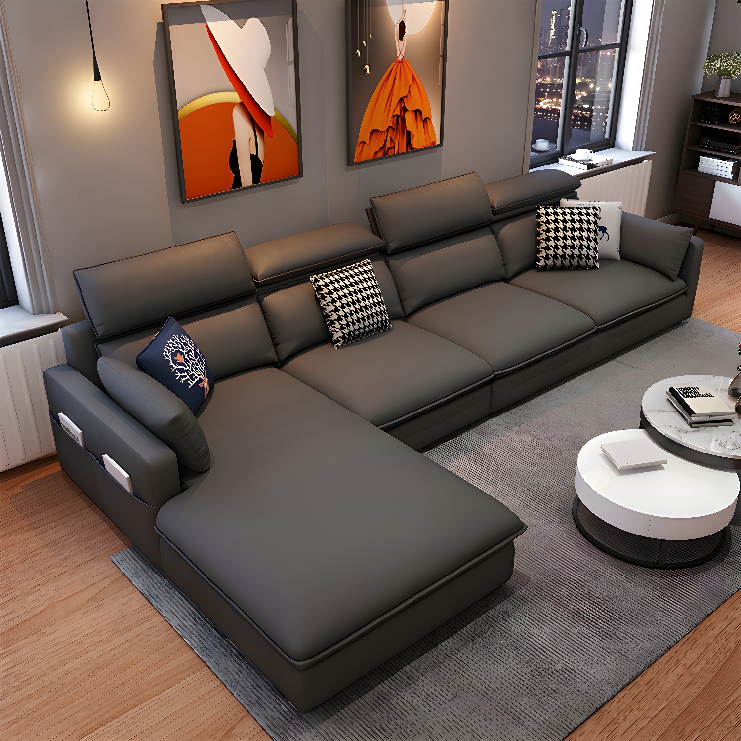 Modern L-Shape Sectional Sofa | Ormau - image 5