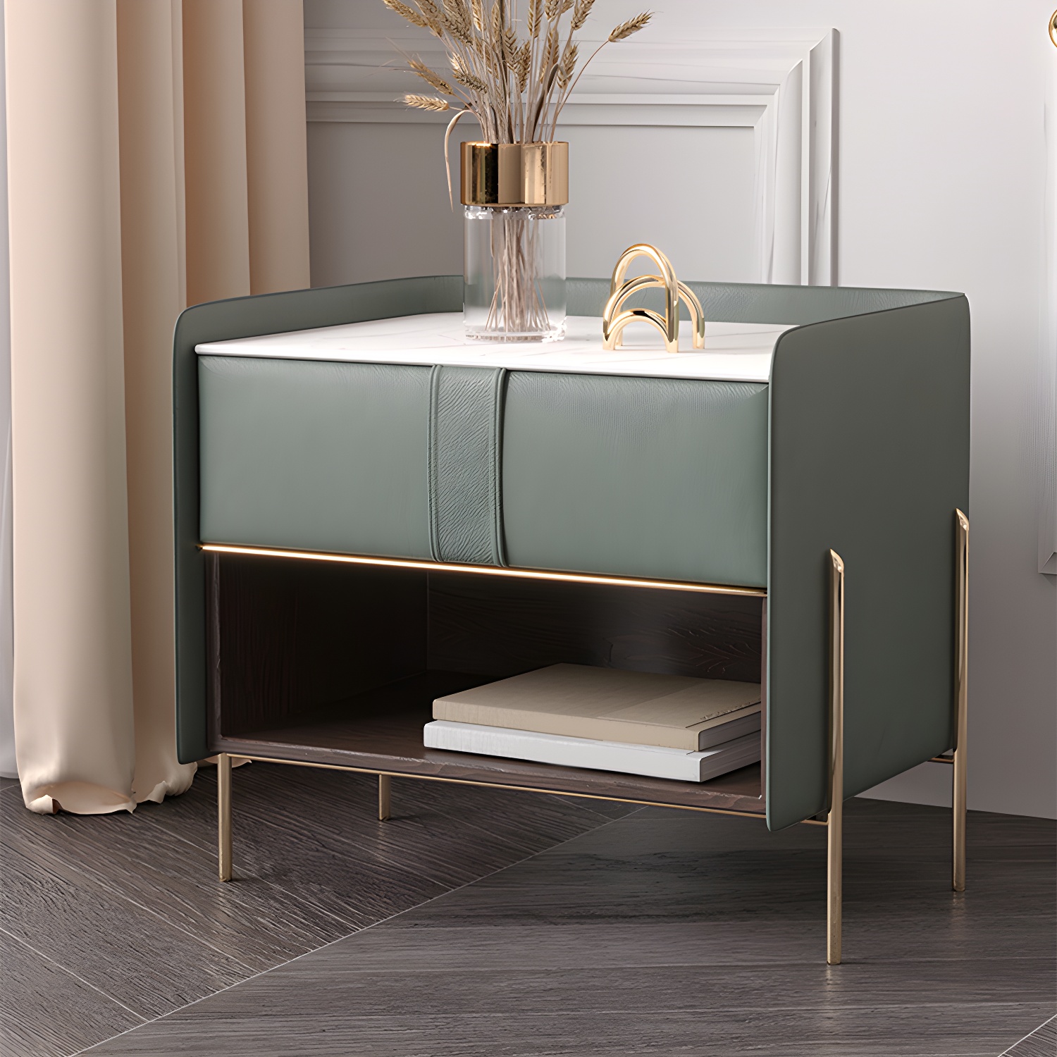 Stone Accent Table Nightstand | Ormau - image 9