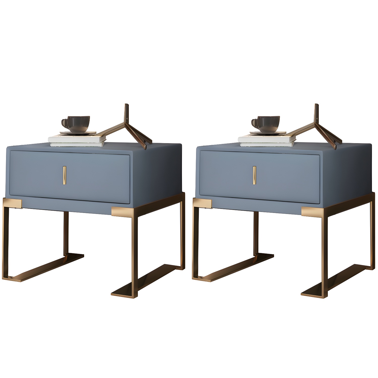 Leather Nightstand with Metal Legs | Ormau - image 41