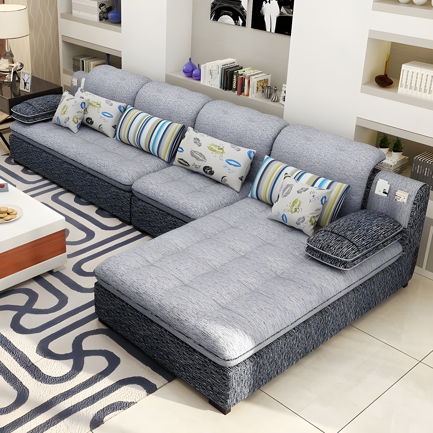 Modern L-Shape Sectional Sofa | Ormau - image 22