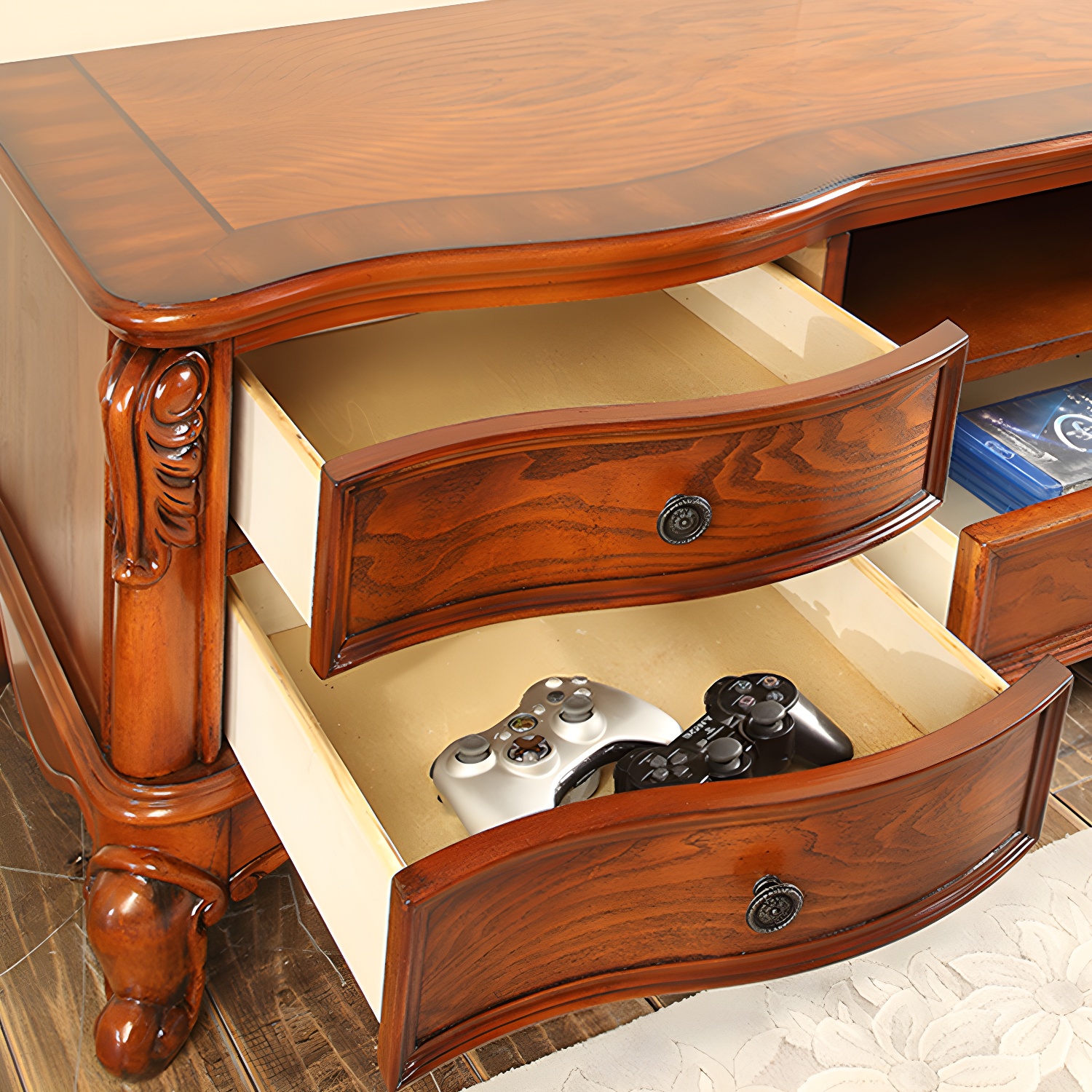 Traditional Brown Wood TV Stand | Ormau - image 7