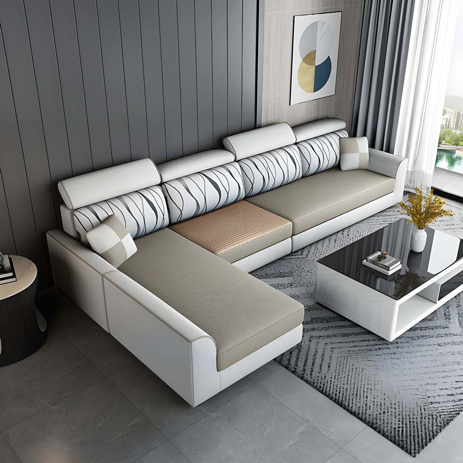 Modern L-Shape Sectional Sofa | Ormau - image 10