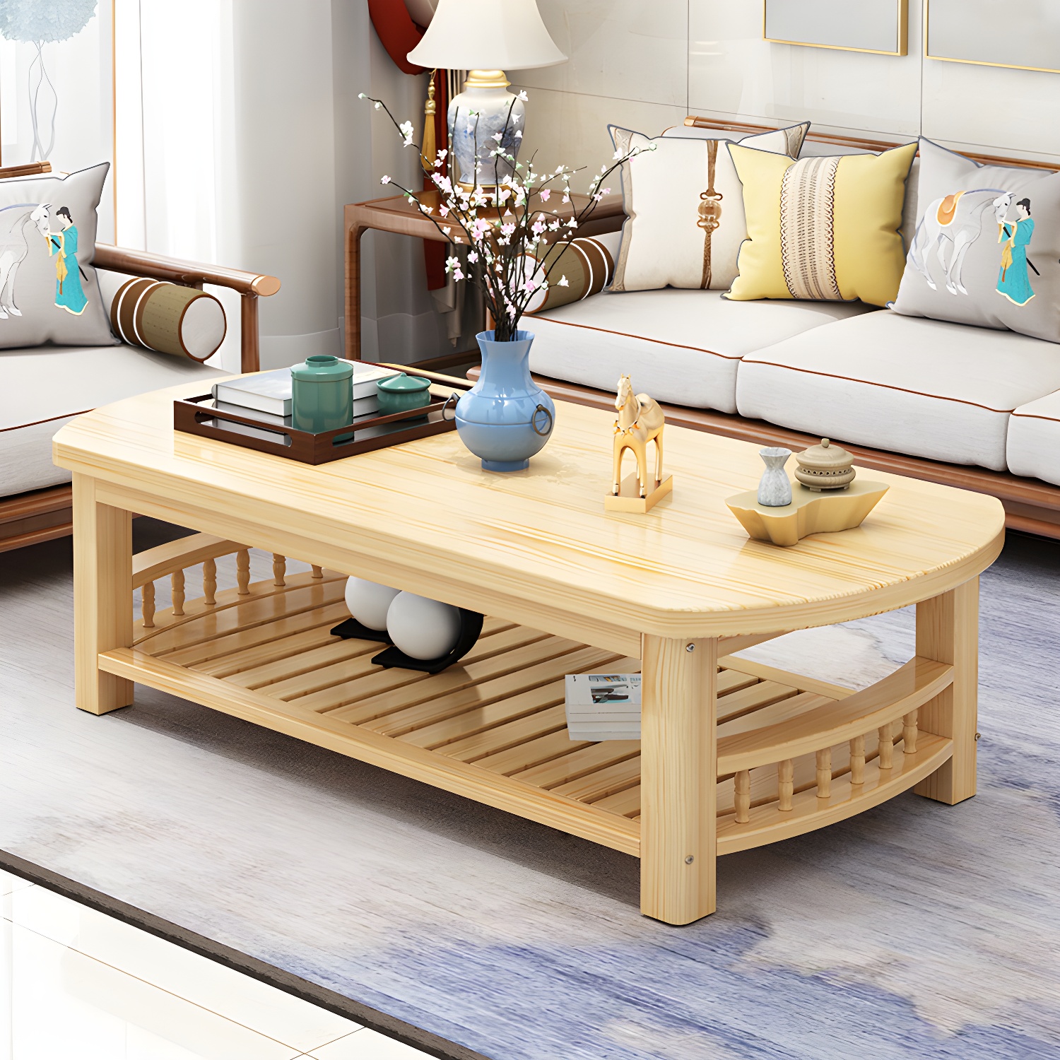 Solid Wood Coffee Table with Storage | Ormau - image 6
