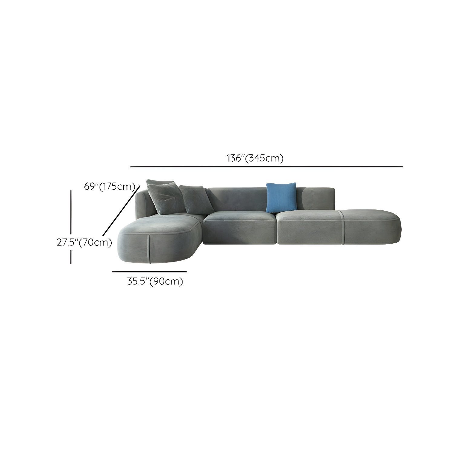 Flannel Sectional Sofa | Ormau - image 23