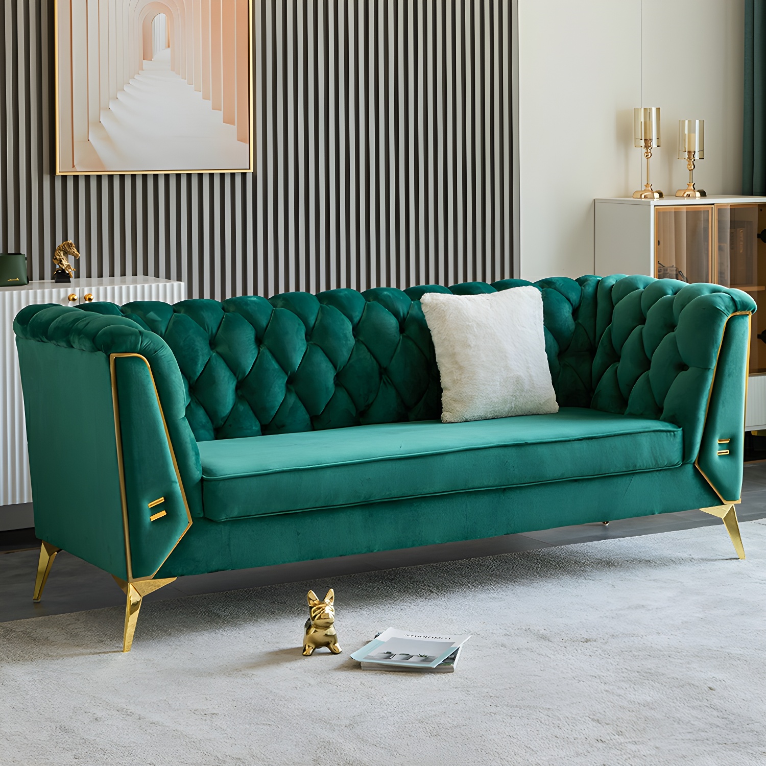 Glam Wood Frame Sofa | Ormau - image 3