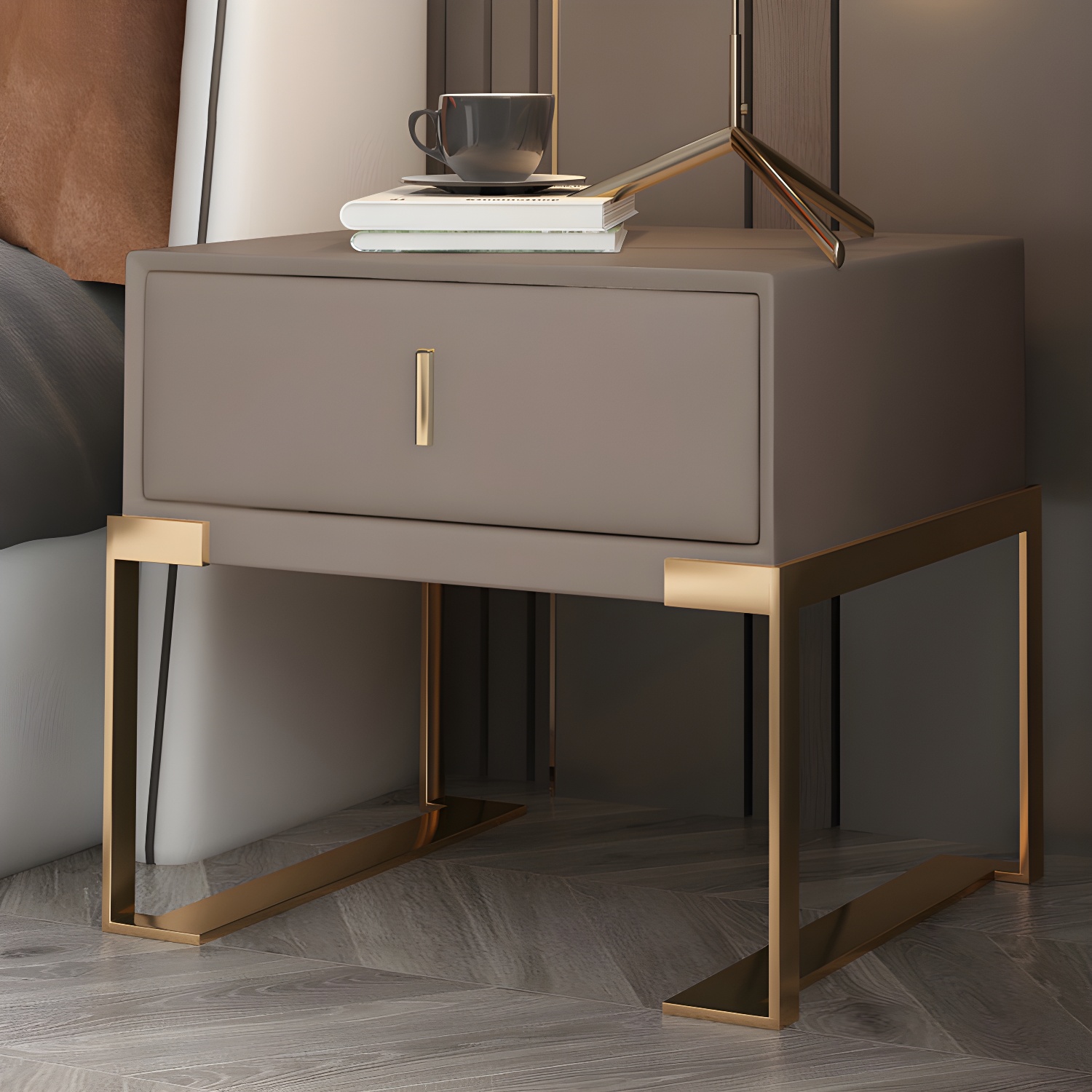 Faux Leather Nightstand | Ormau - image 4
