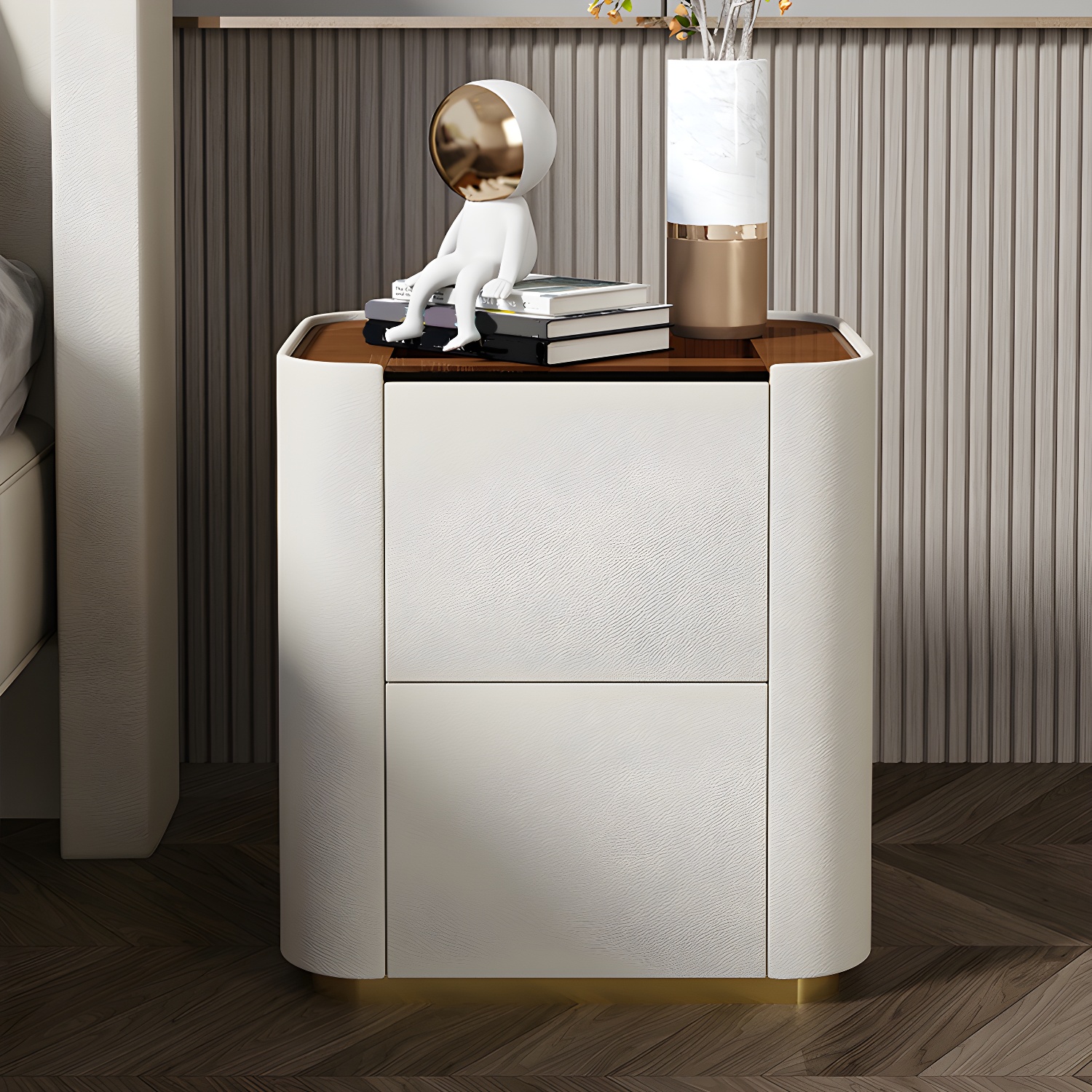 Modern Glass-Top Nightstand | Ormau - image 7