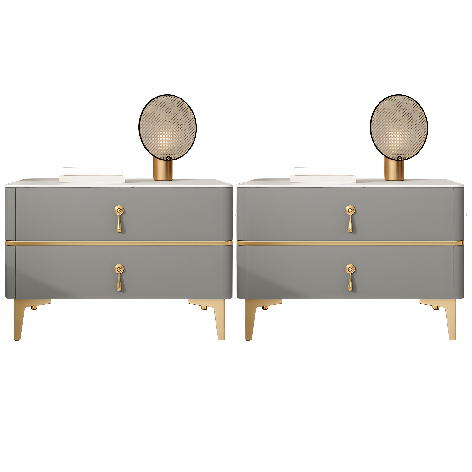 Glam Sintered Stone Nightstand | Ormau - image 23