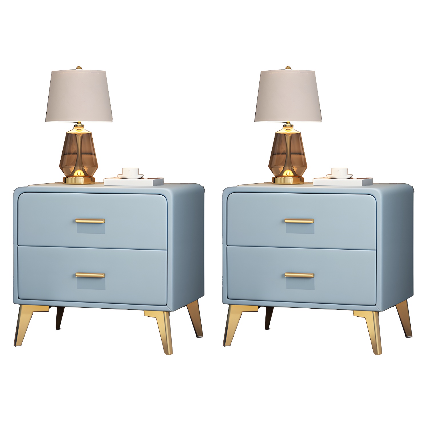 Modern Faux Leather Nightstand | Ormau - image 27