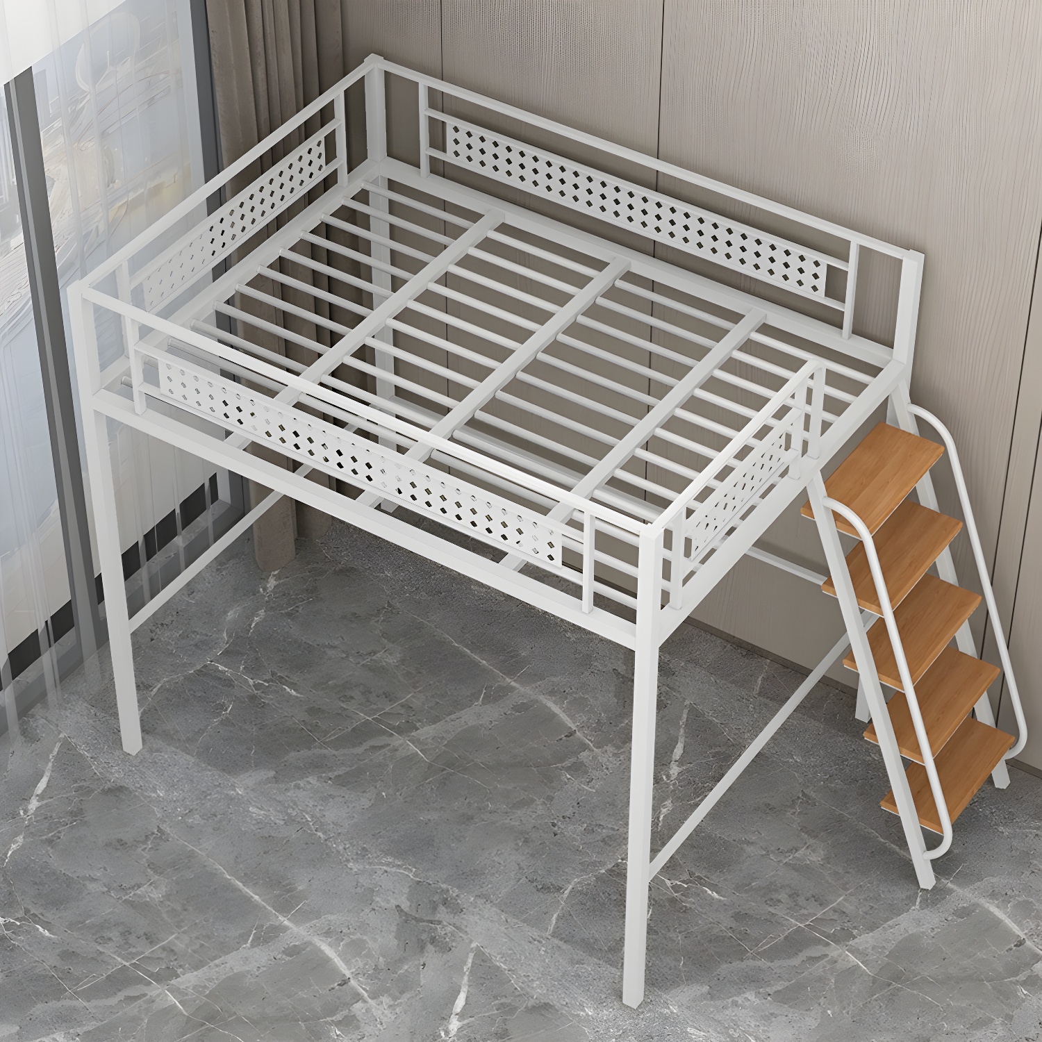 Chic Metal Frame Bed with Headboard | Ormau - image 4