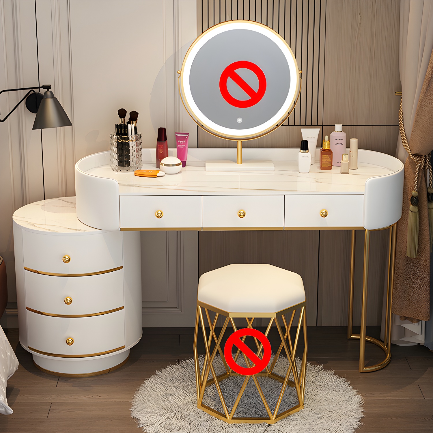 Metallic Lighted Vanity | Ormau - image 28