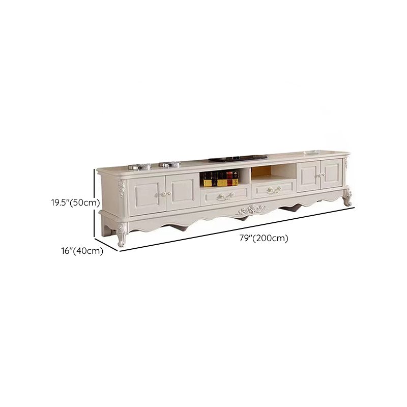 White Wood TV Stand with Cable Management | Ormau - image 10