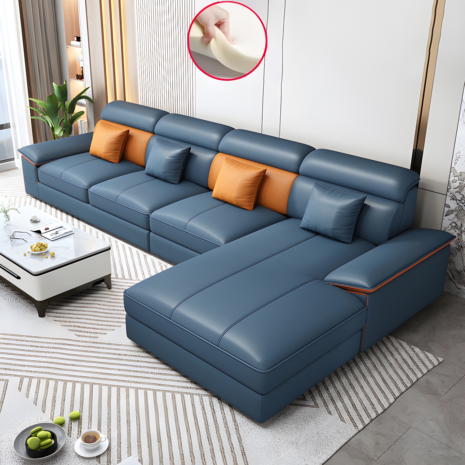 Modern L-Shape Sectional Sofa | Ormau - image 37