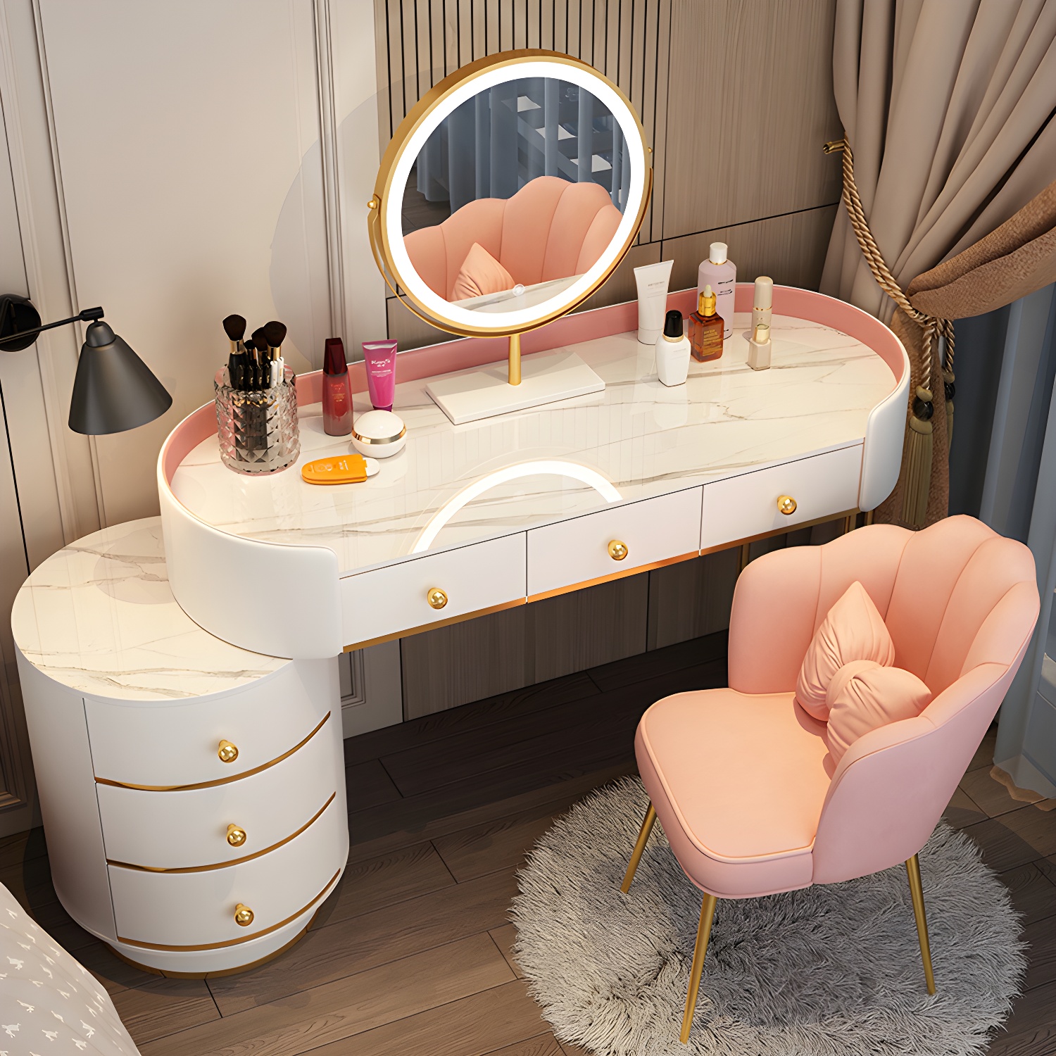 Metallic Lighted Vanity | Ormau - image 35