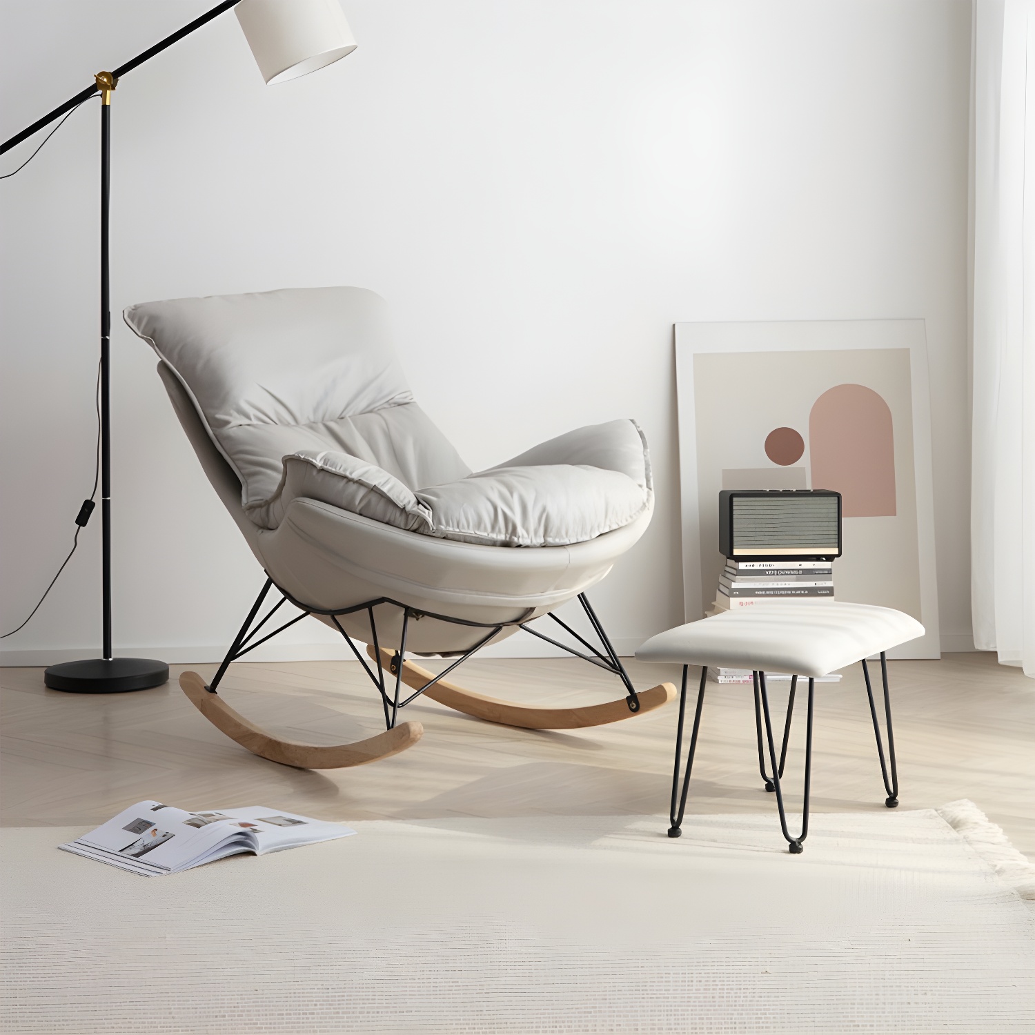 Modern Rocking Chair & Ottoman Set | Ormau - image 3