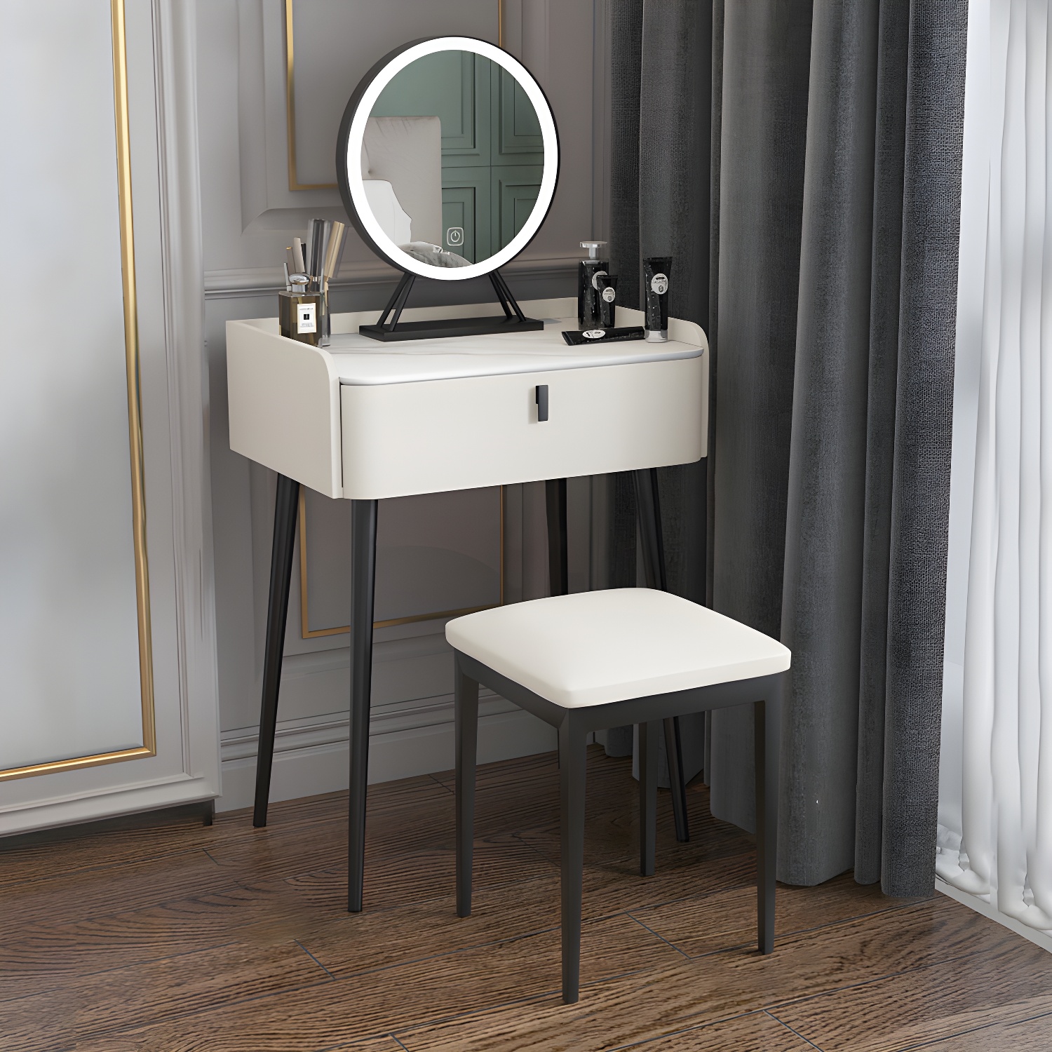 Contemporary Vanity Table with Lighted Mirror | Ormau - image 6