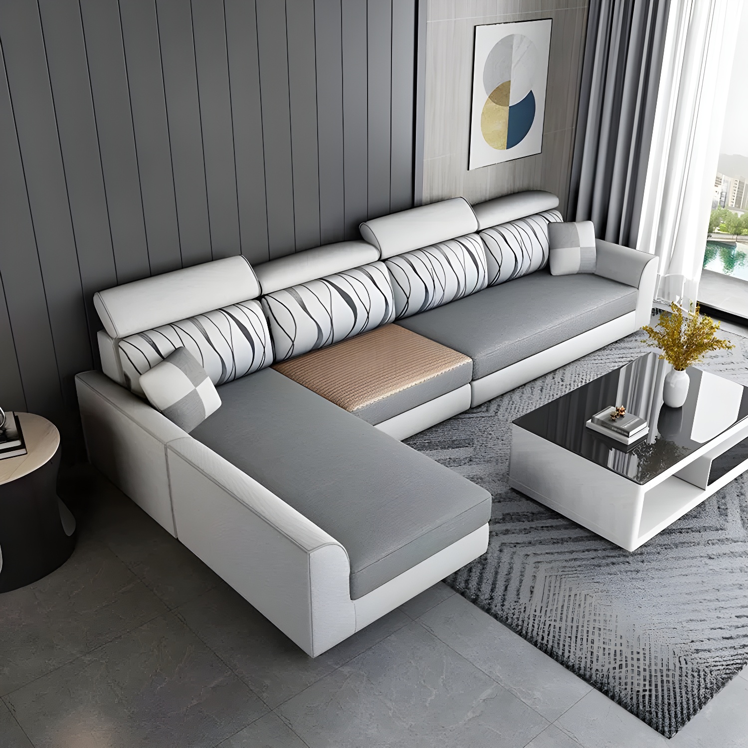 Modern L-Shape Sectional Sofa | Ormau - image 8