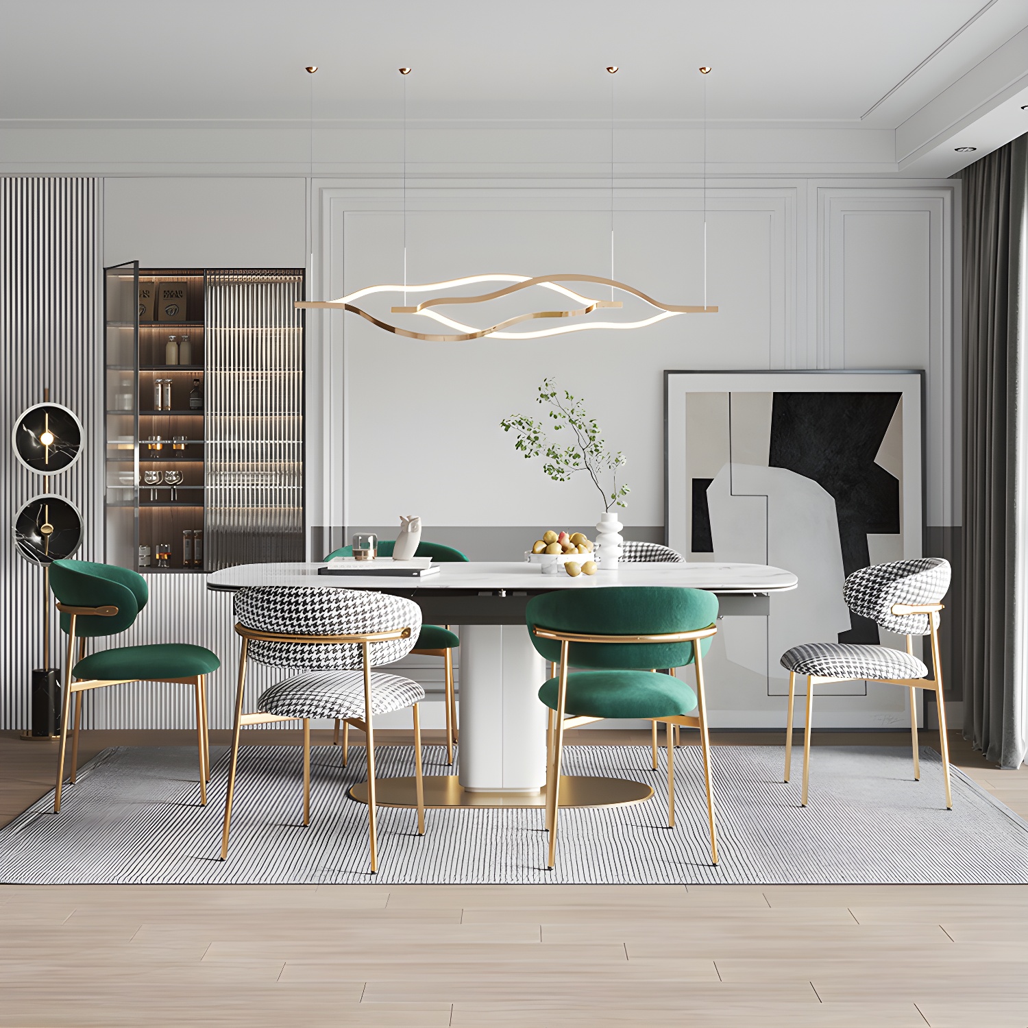 Upholstered Dining Chair Set | Ormau - image 9