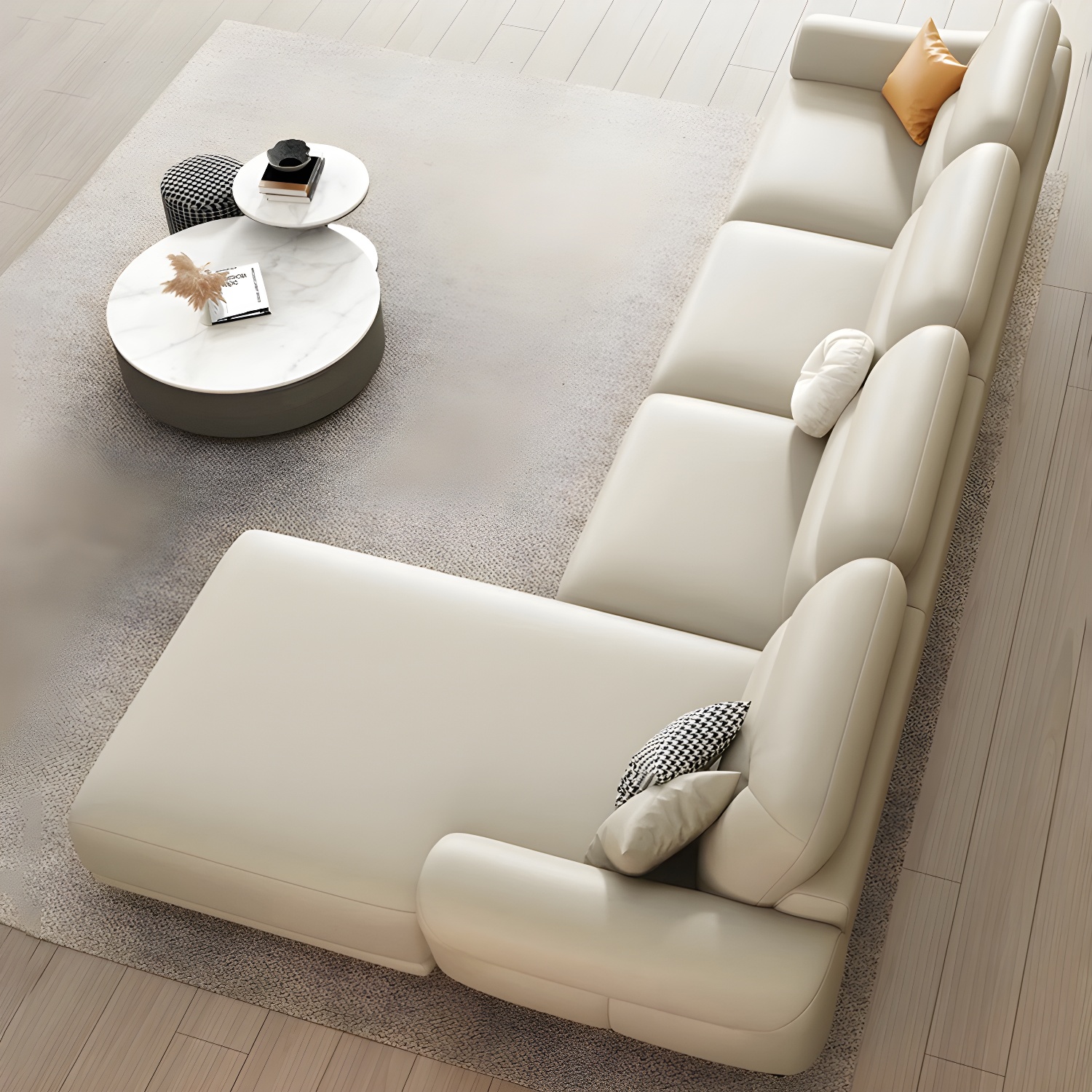 Modern Leather Sectional Sofa | Ormau - image 7