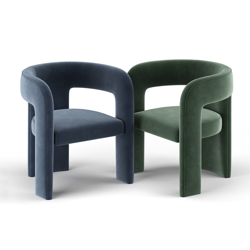 Curved-Back Velvet Armchair | Ormau - image 13