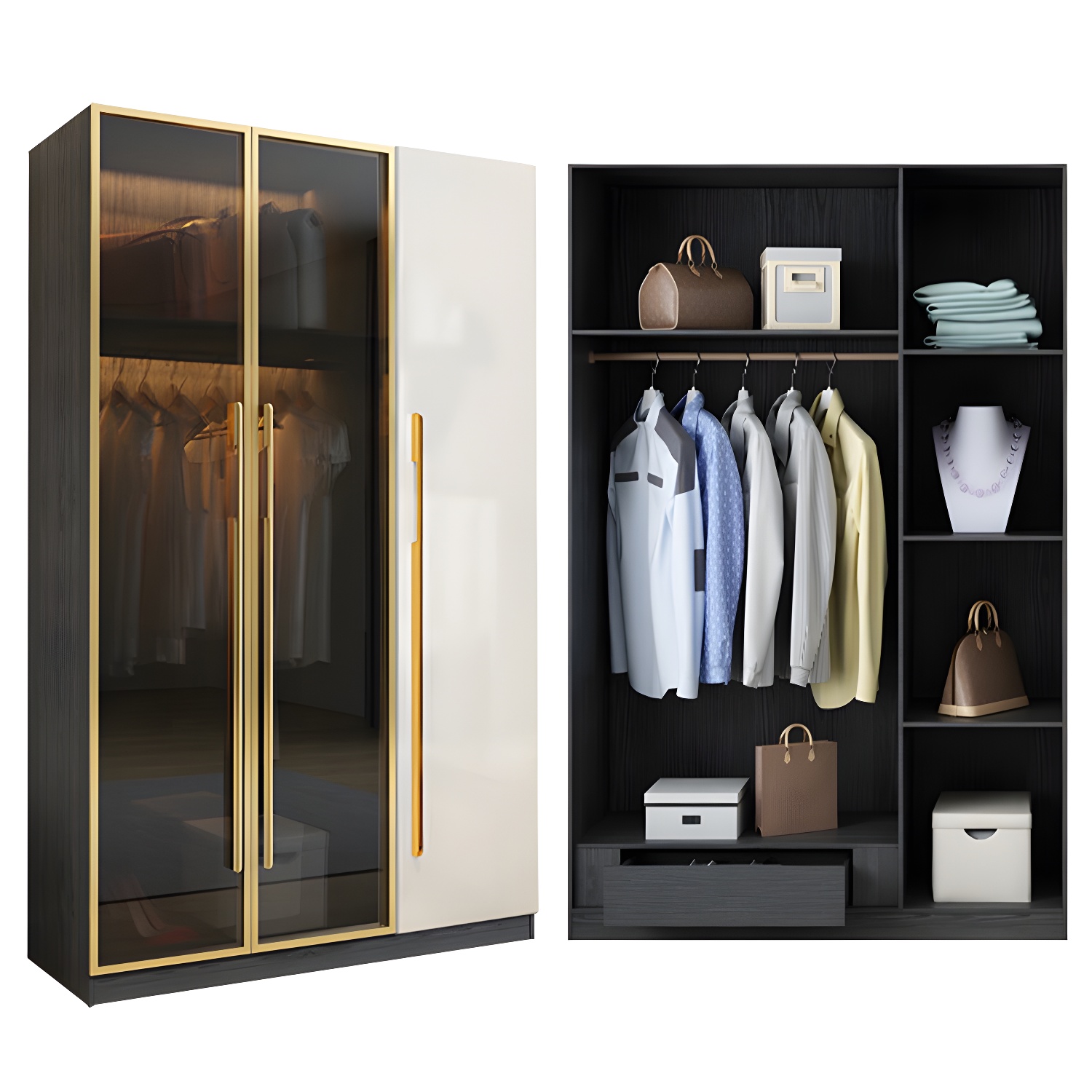 Modern Glass Door Wardrobe | Ormau - image 34