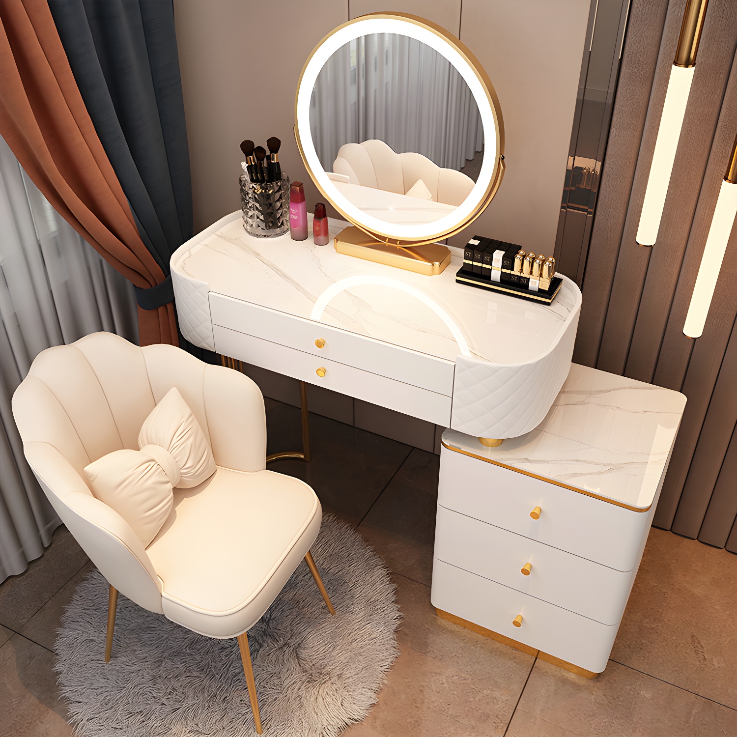 Lighted Vanity Table Set | Ormau - image 33