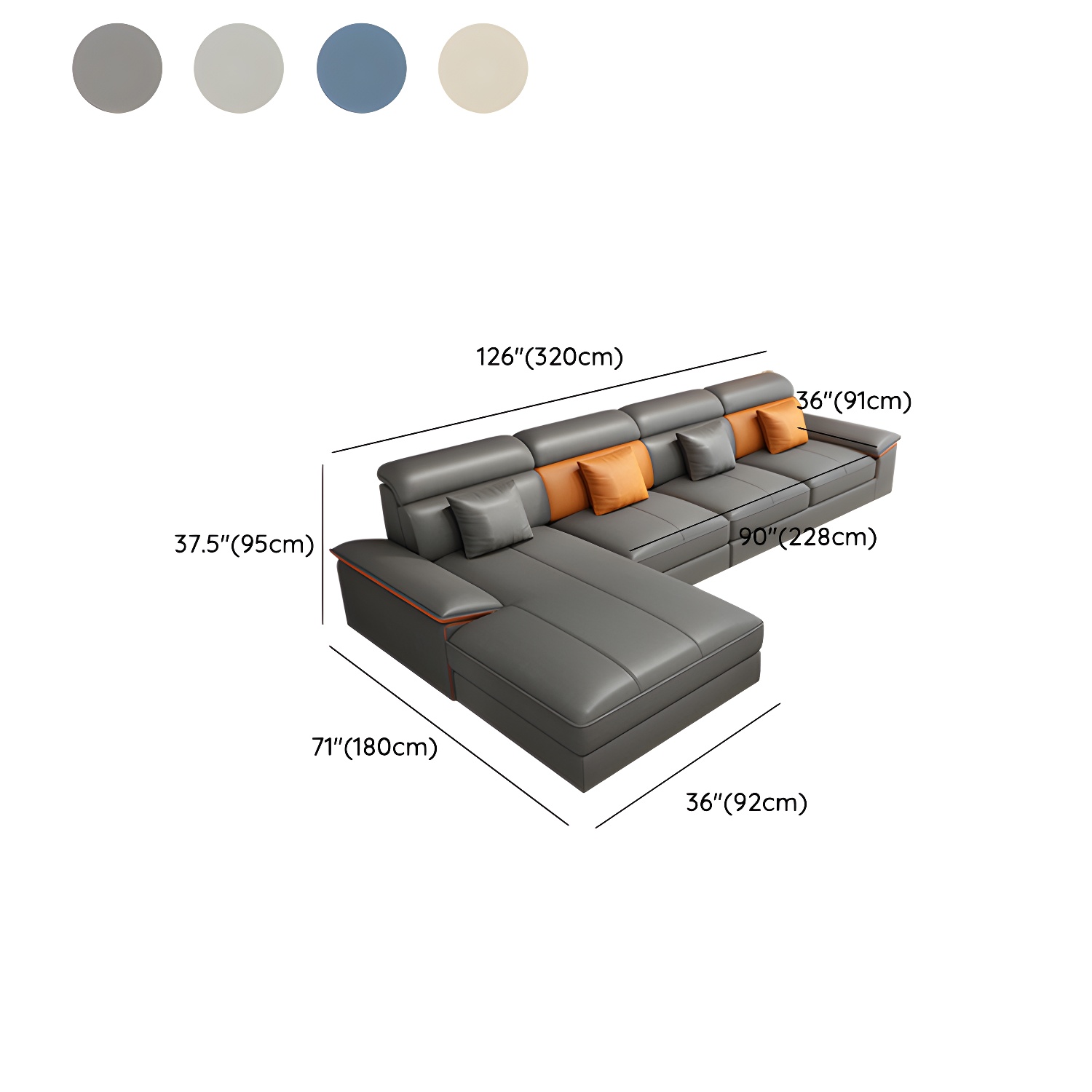 Modern L-Shape Sectional Sofa | Ormau - image 18