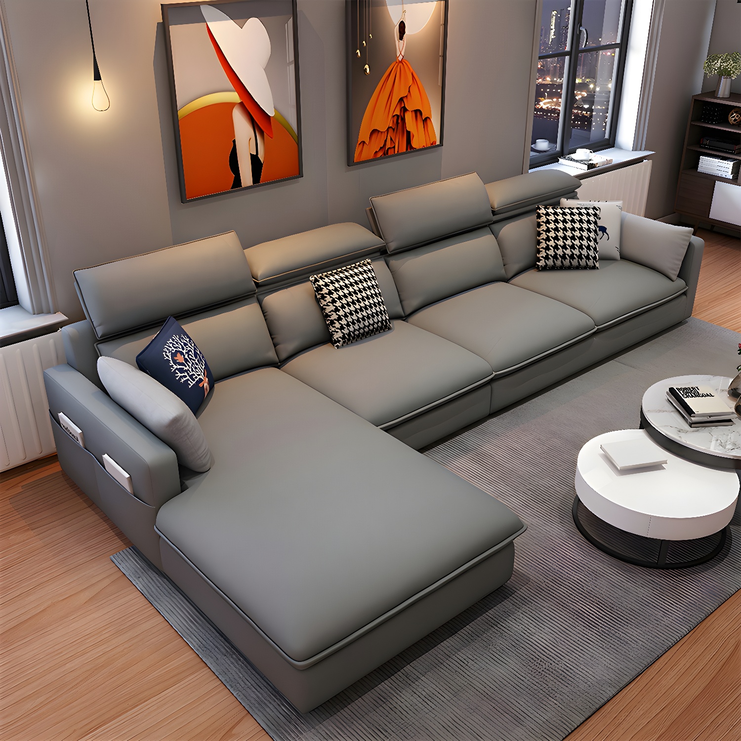 Modern L-Shape Sectional Sofa | Ormau - image 11
