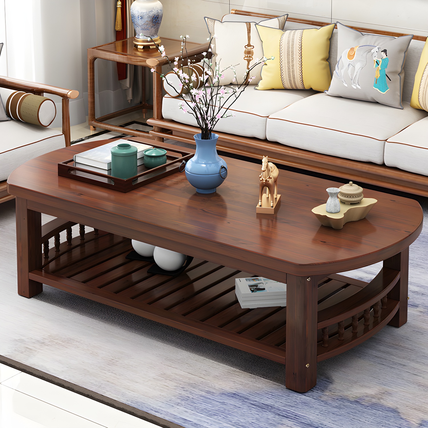 Solid Wood Coffee Table with Storage | Ormau - image 7