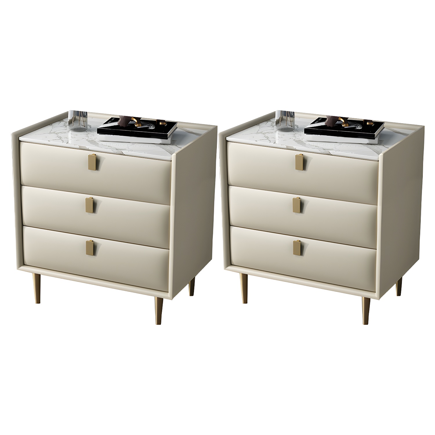 Modern Faux Leather Nightstand | Ormau - image 19