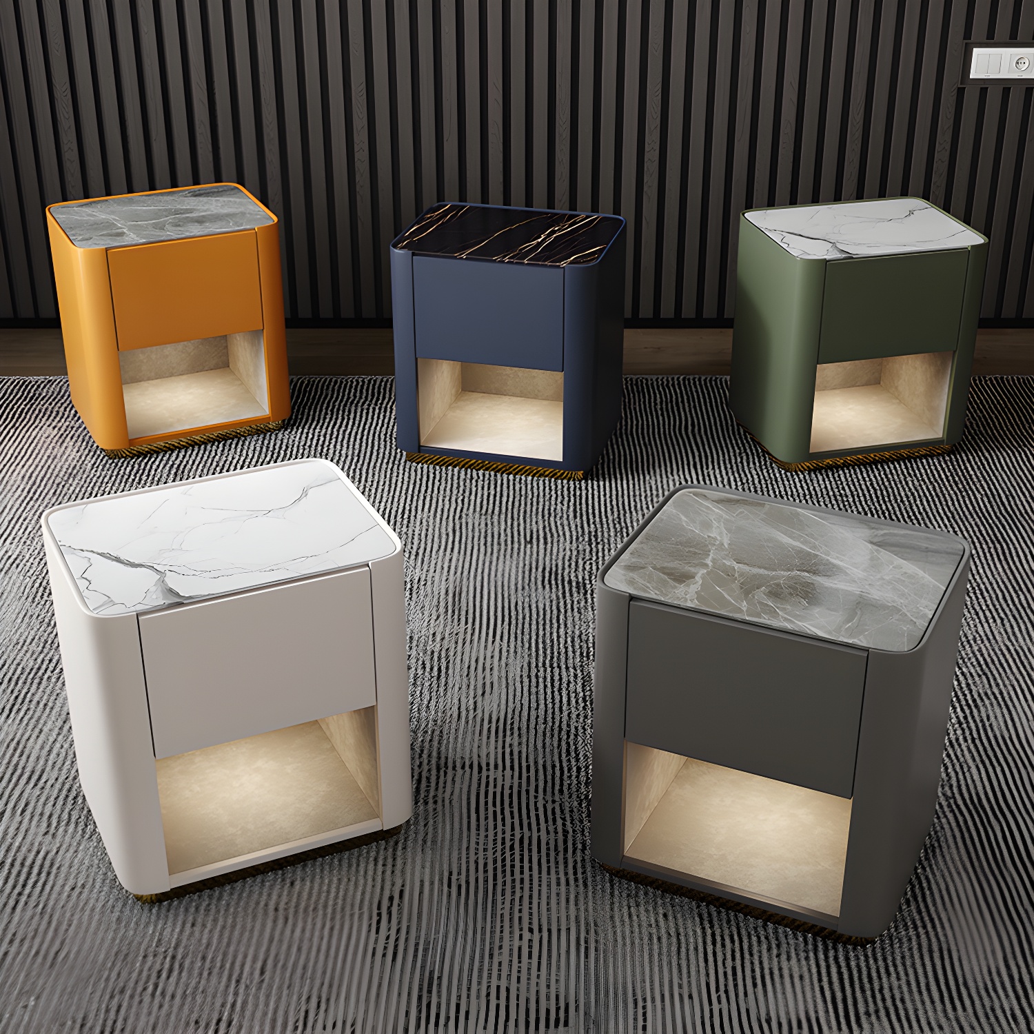 Modern Stone & Wood Nightstand | Ormau - image 15