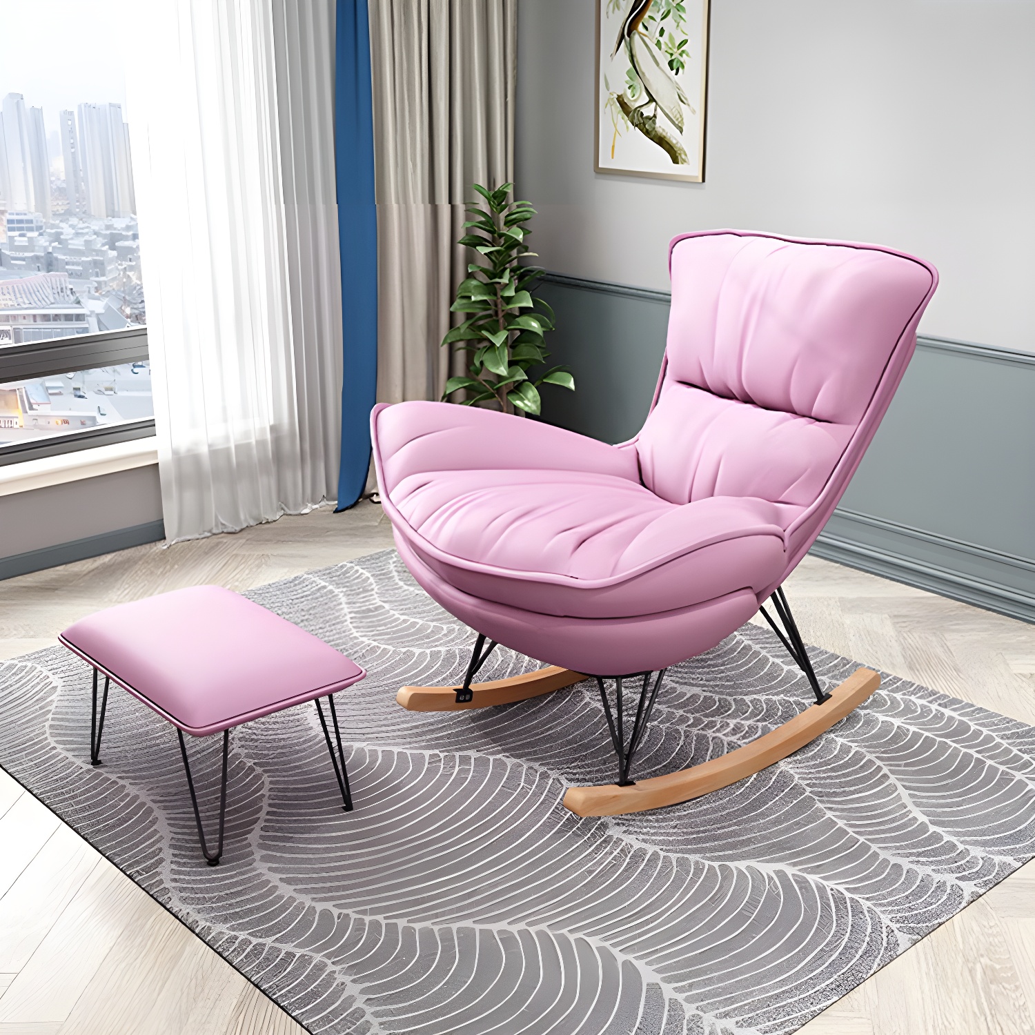 Modern Rocking Chair with Ottoman | Ormau - image 8