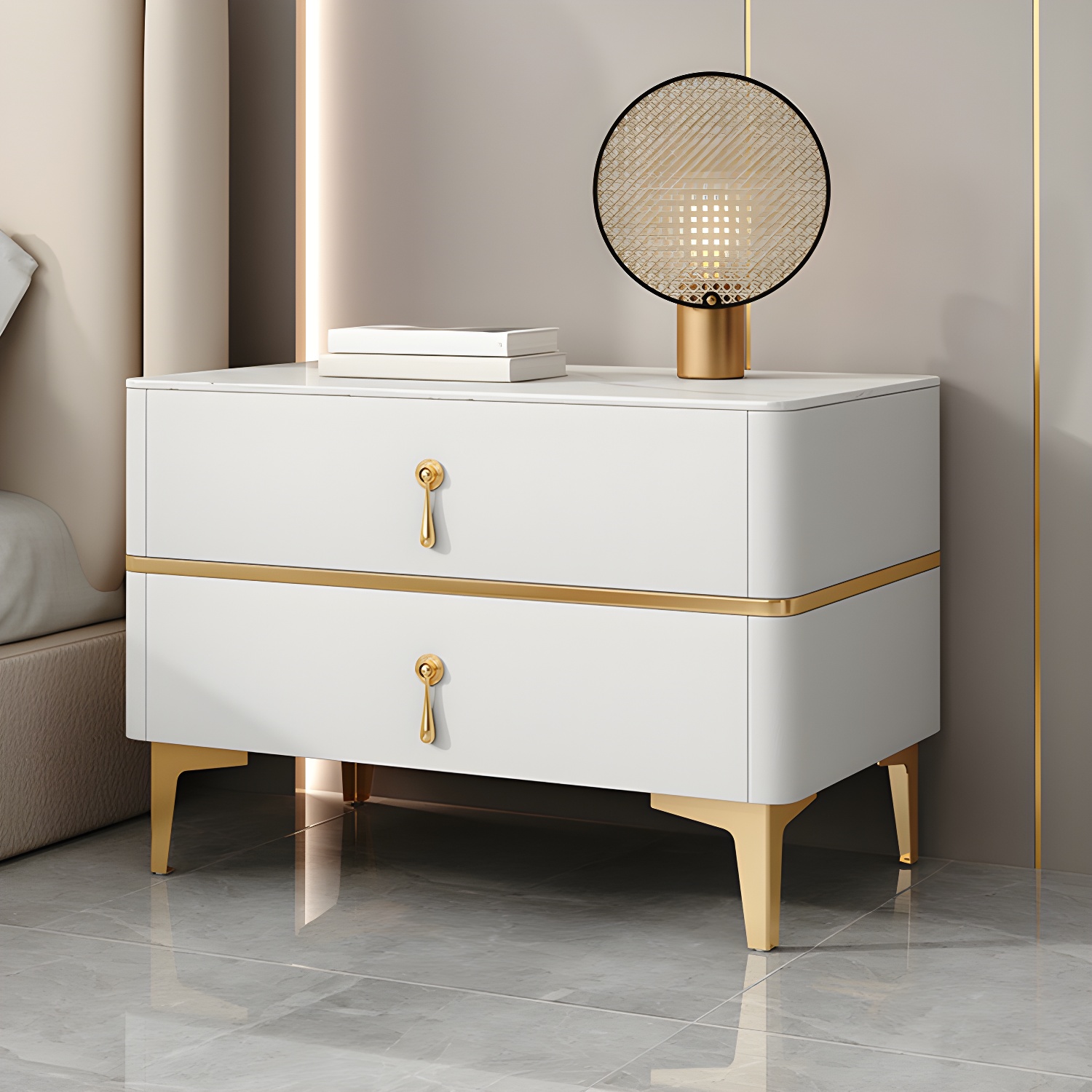 Glam Sintered Stone Nightstand | Ormau - image 10