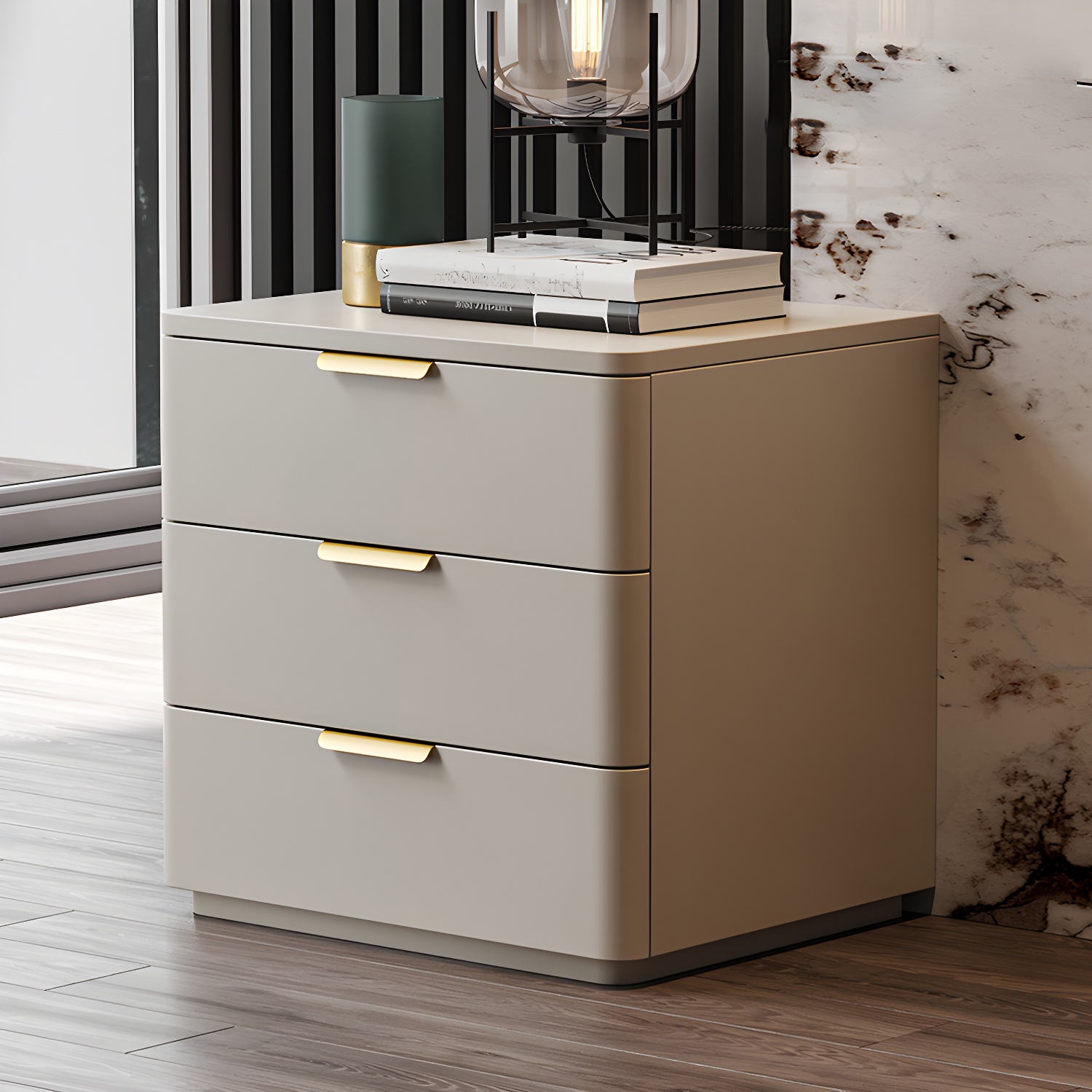 Leather Accent Nightstand | Ormau - image 6