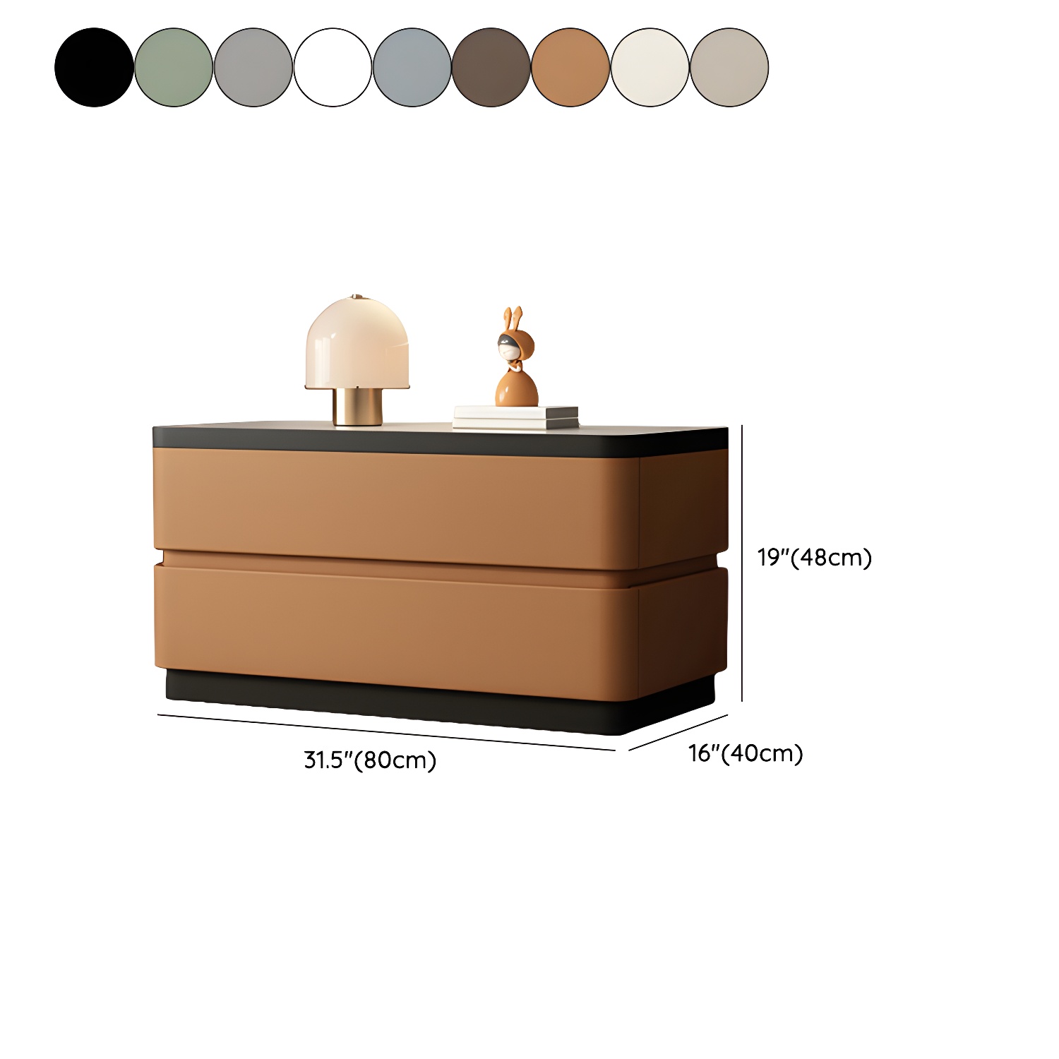 Modern Stone & Leather Nightstand | Ormau - image 21