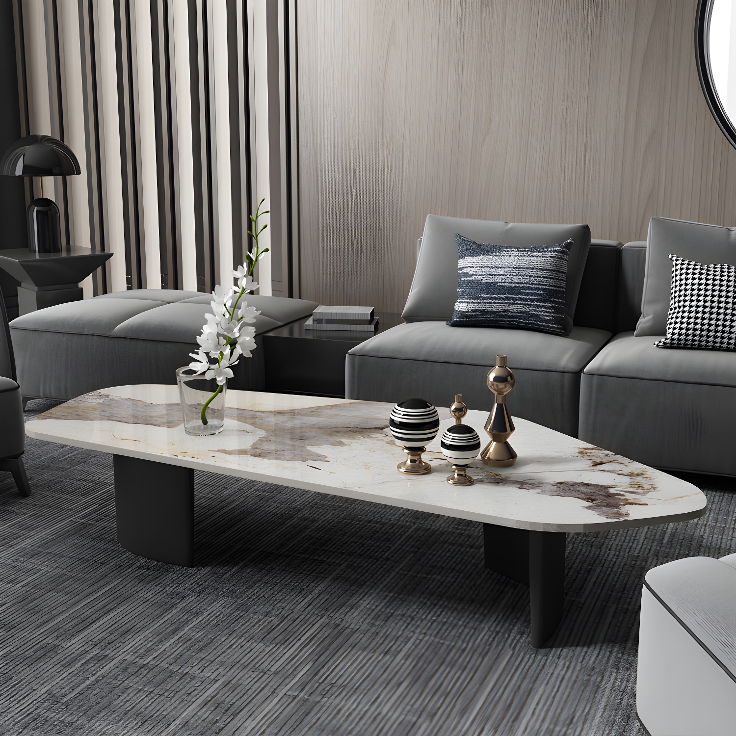 Pedestal Marble Coffee Table | Ormau - image 4