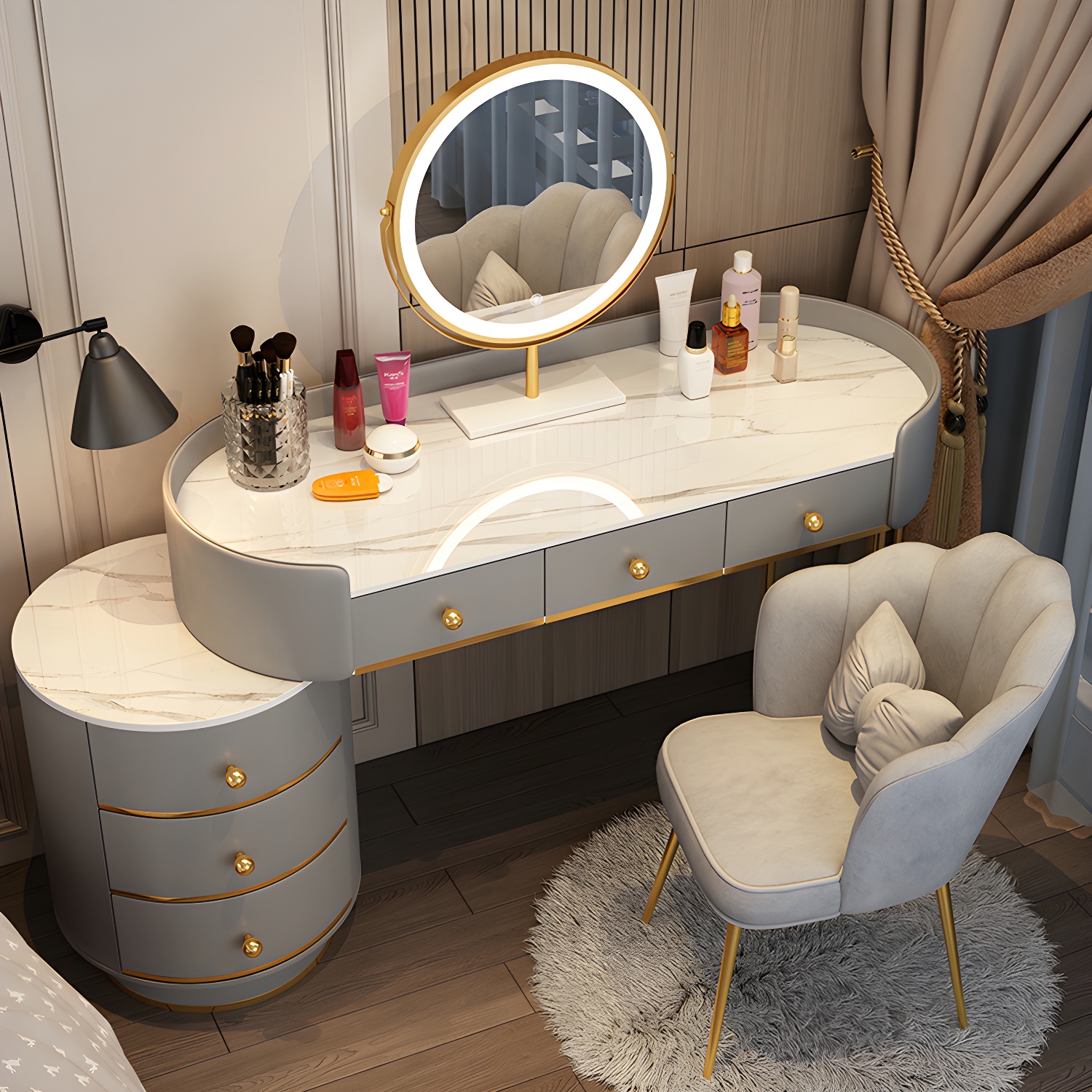 Metallic Lighted Vanity | Ormau - image 41