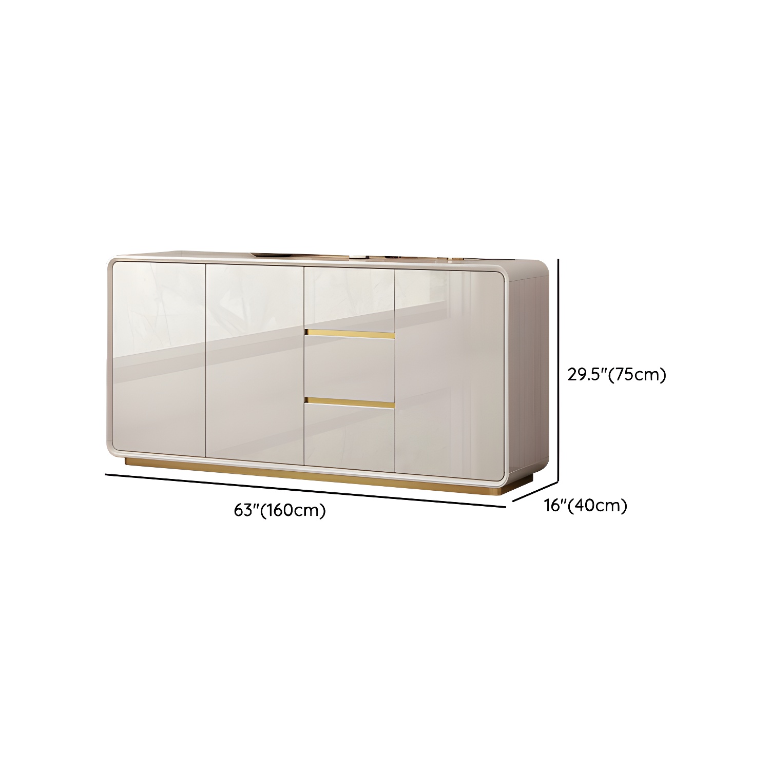 Glam White Sideboard Credenza | Ormau - image 16
