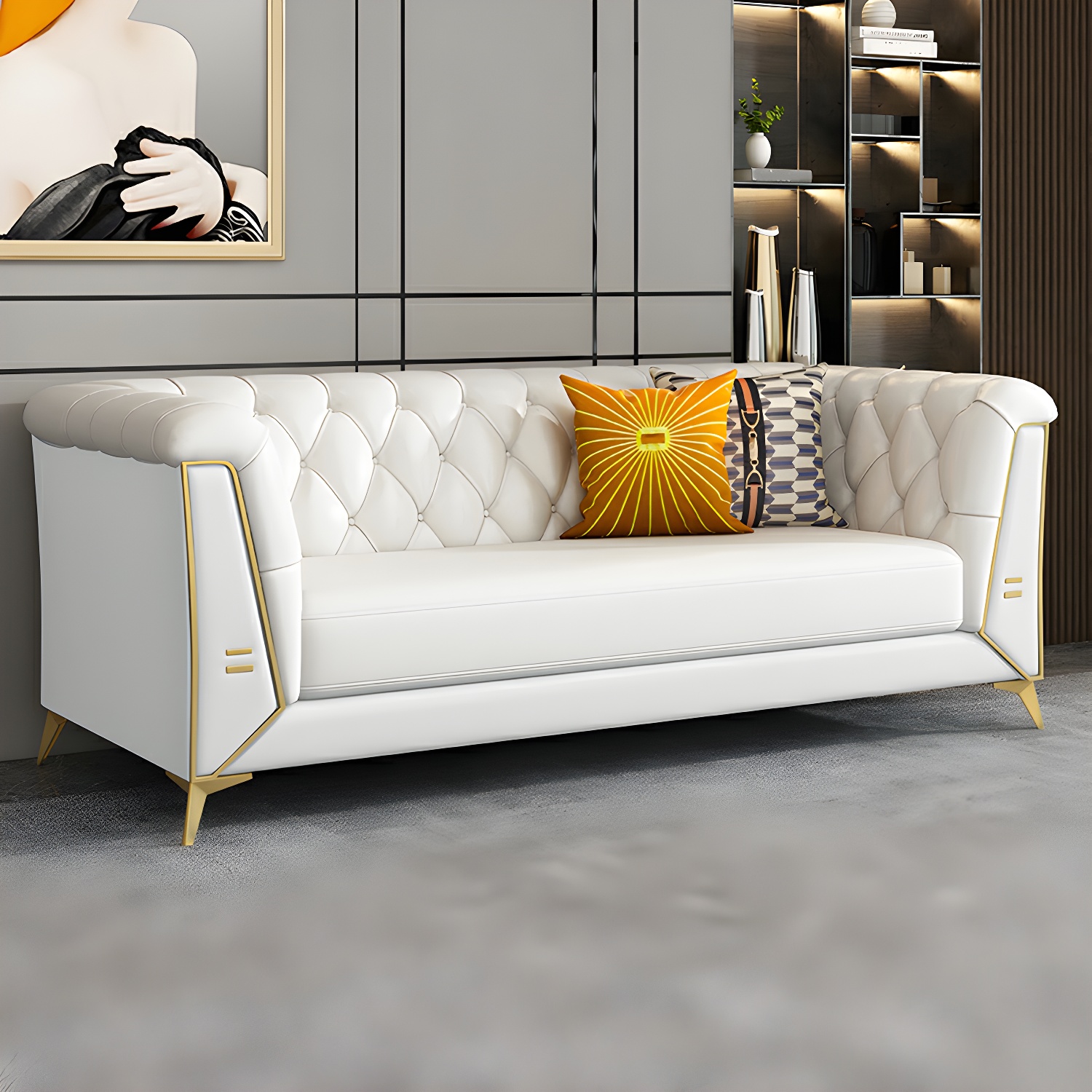 Glam Wood Frame Sofa | Ormau - image 6
