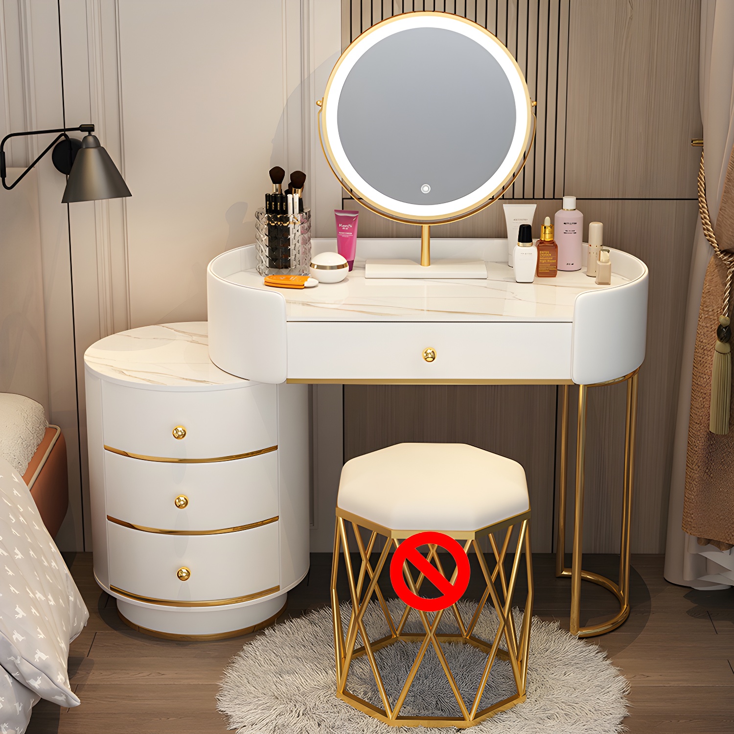 Metallic Lighted Vanity | Ormau - image 43