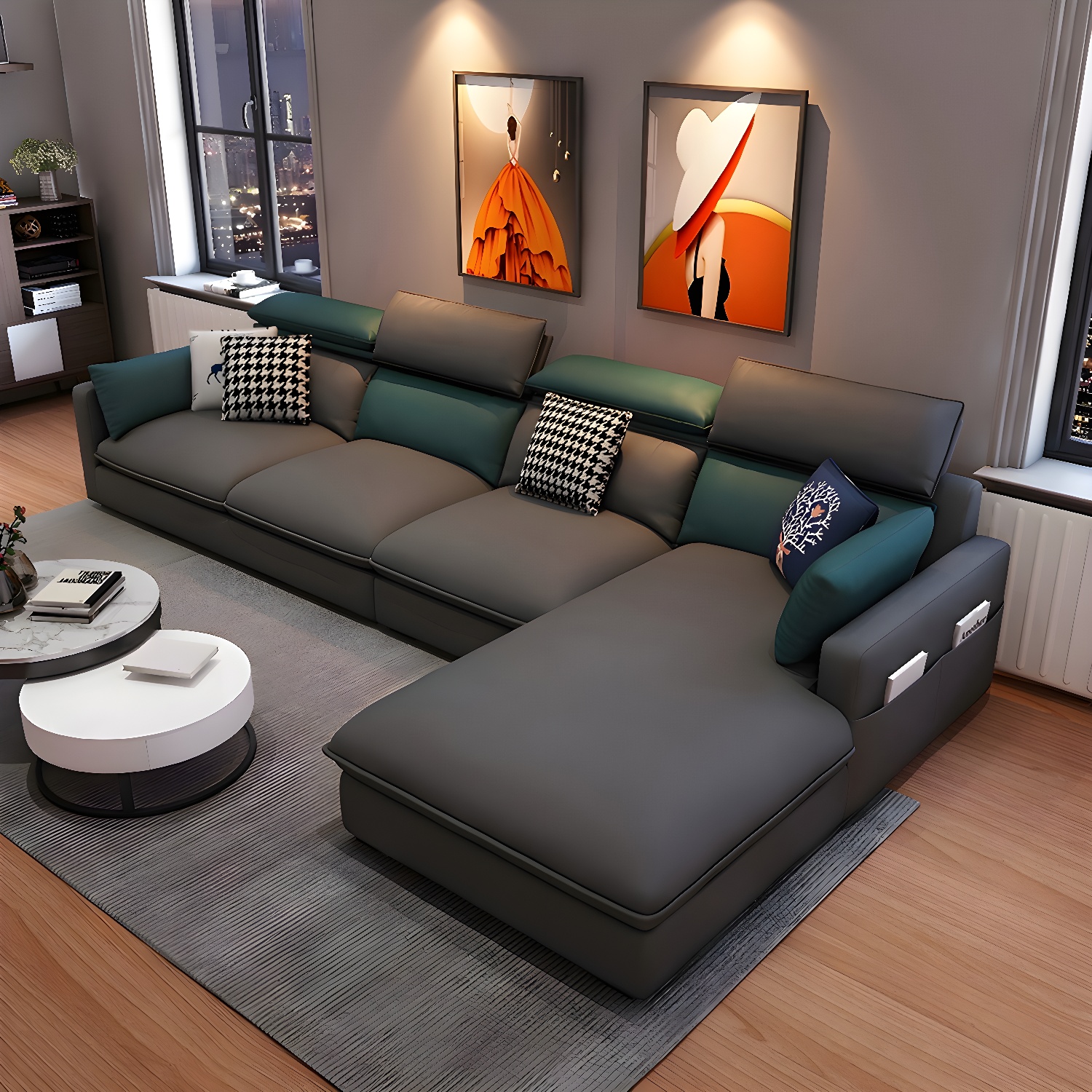 Modern L-Shape Sectional Sofa | Ormau - image 31