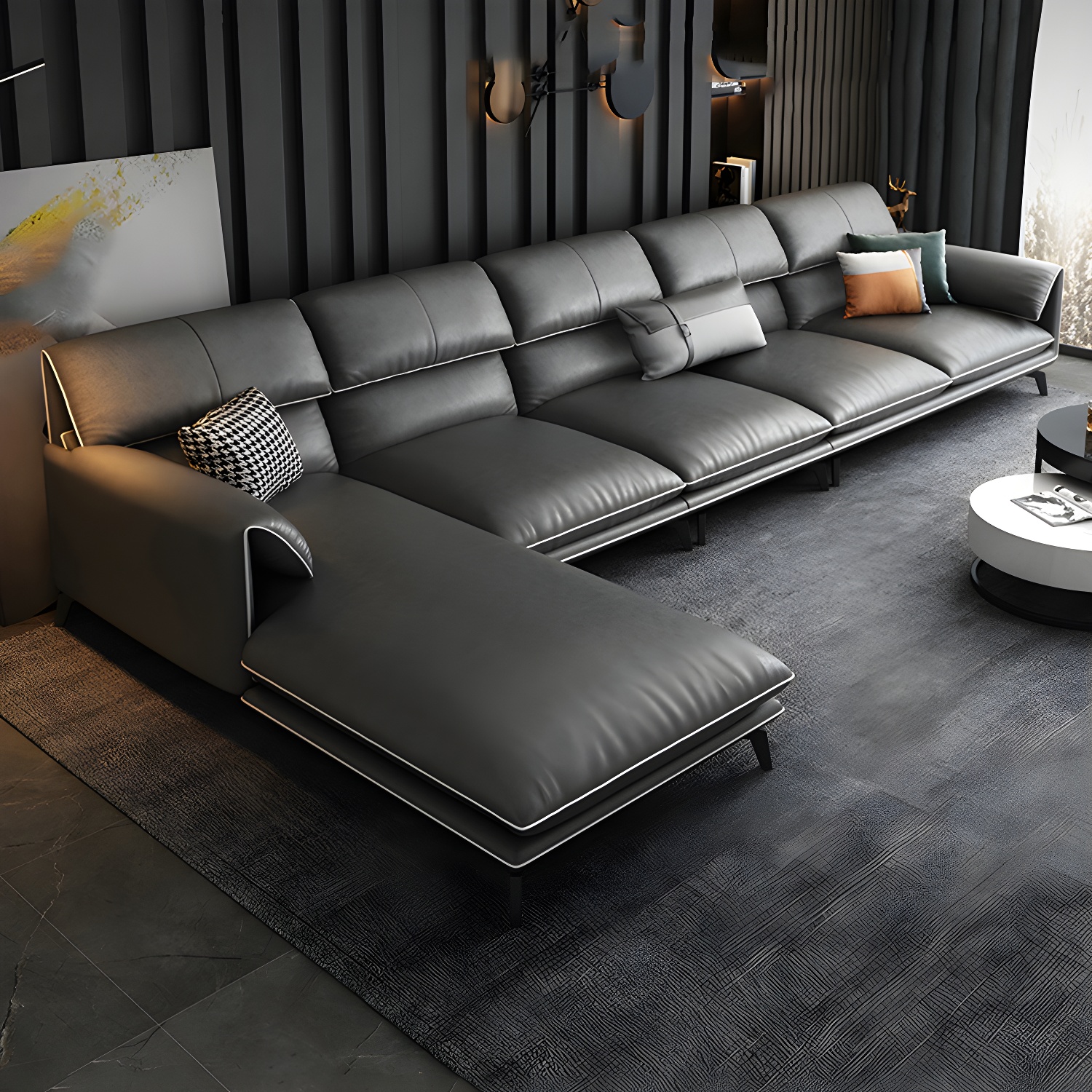 Modern Gray Sectional Sofa | Ormau - image 23