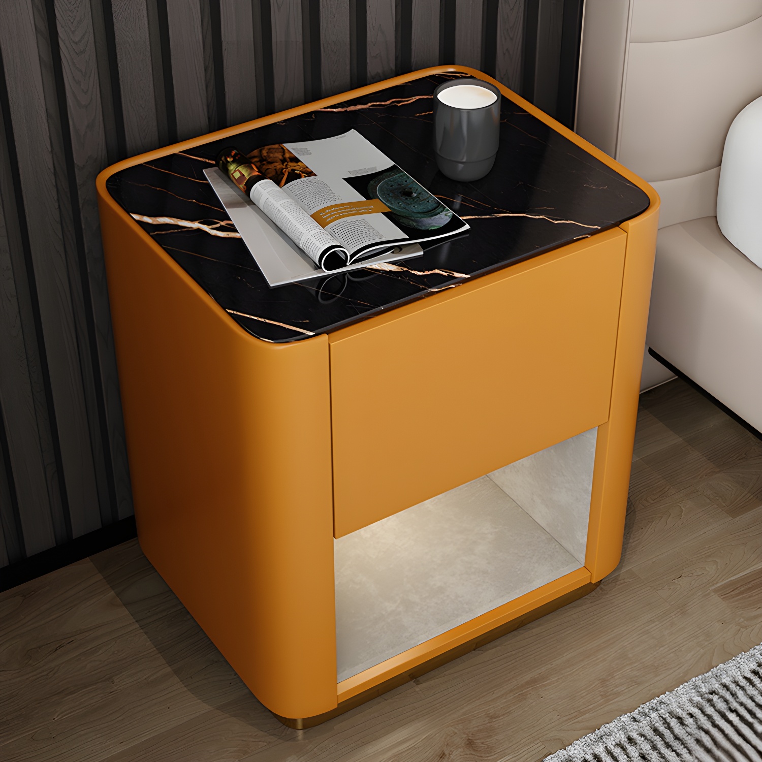Modern Stone & Wood Nightstand | Ormau - image 5