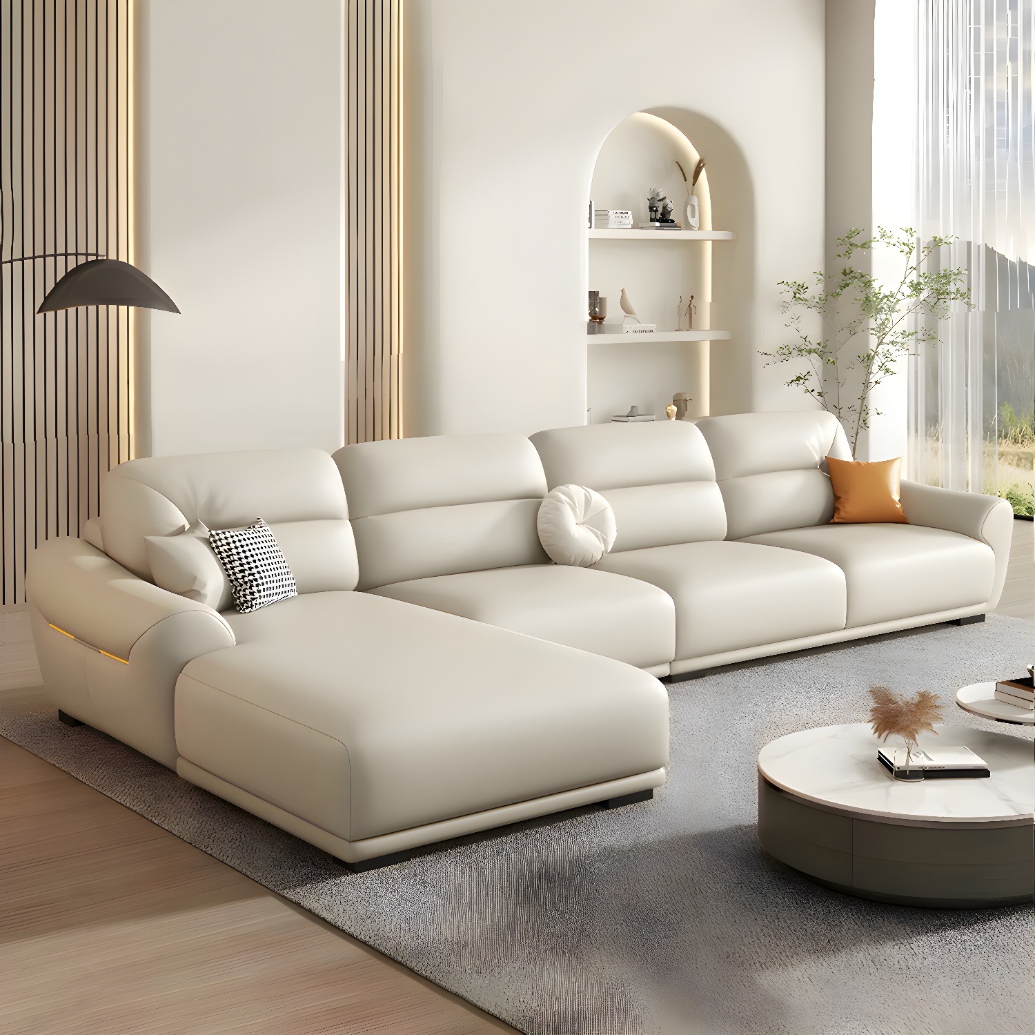 Modern Leather Sectional Sofa | Ormau - image 23