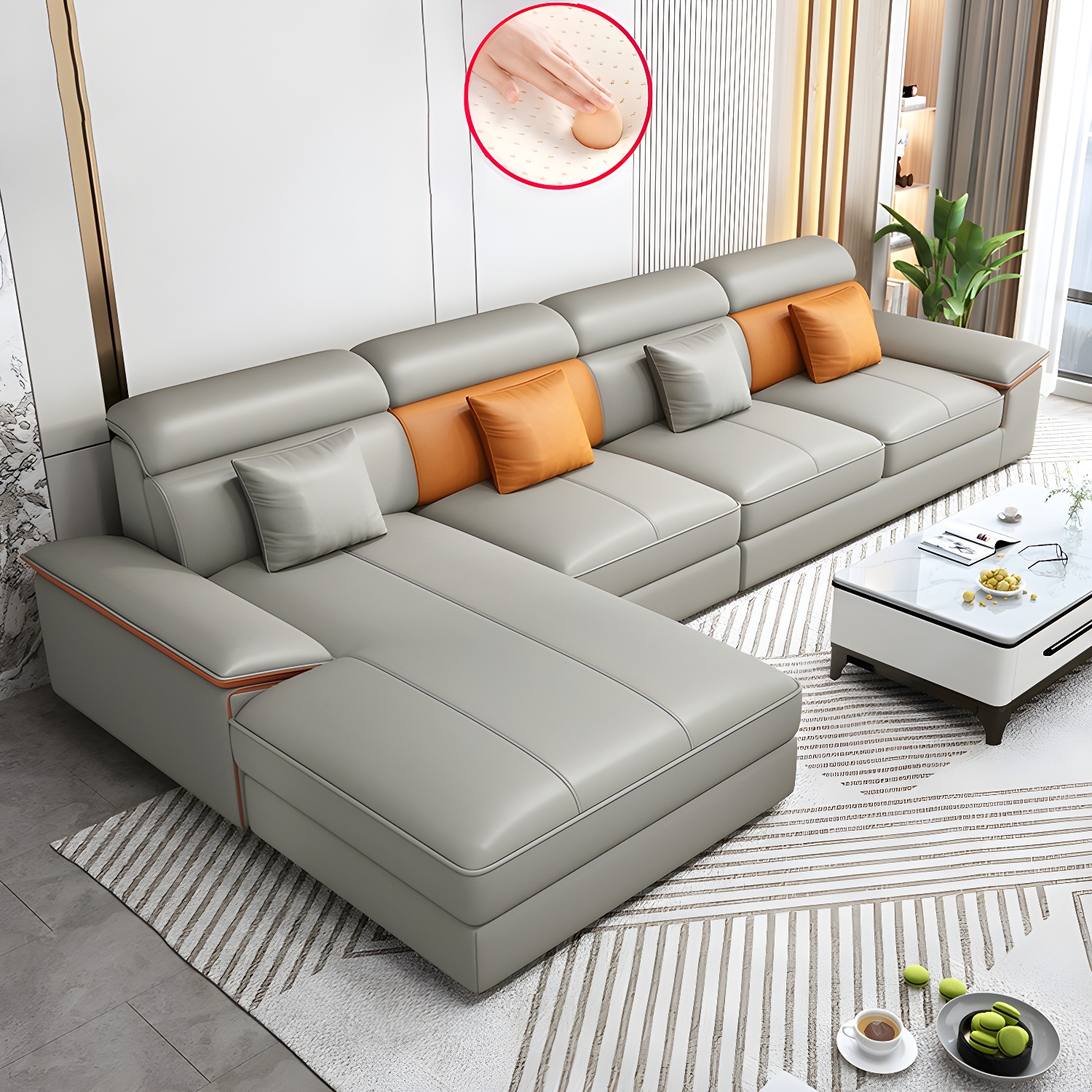 Modern L-Shape Sectional Sofa | Ormau - image 33