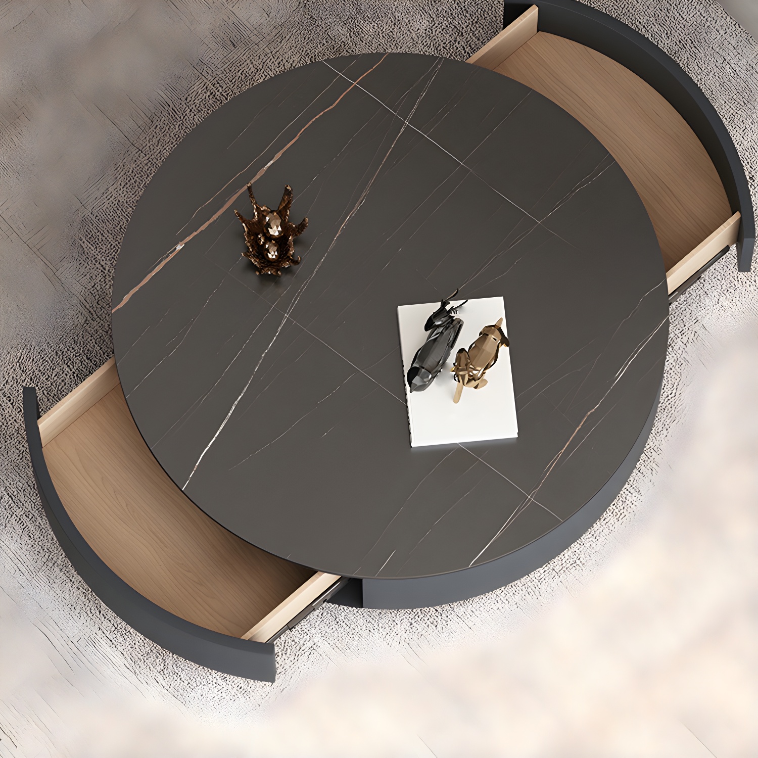 Elegant Stone & Gold Coffee Table | Ormau - image 8